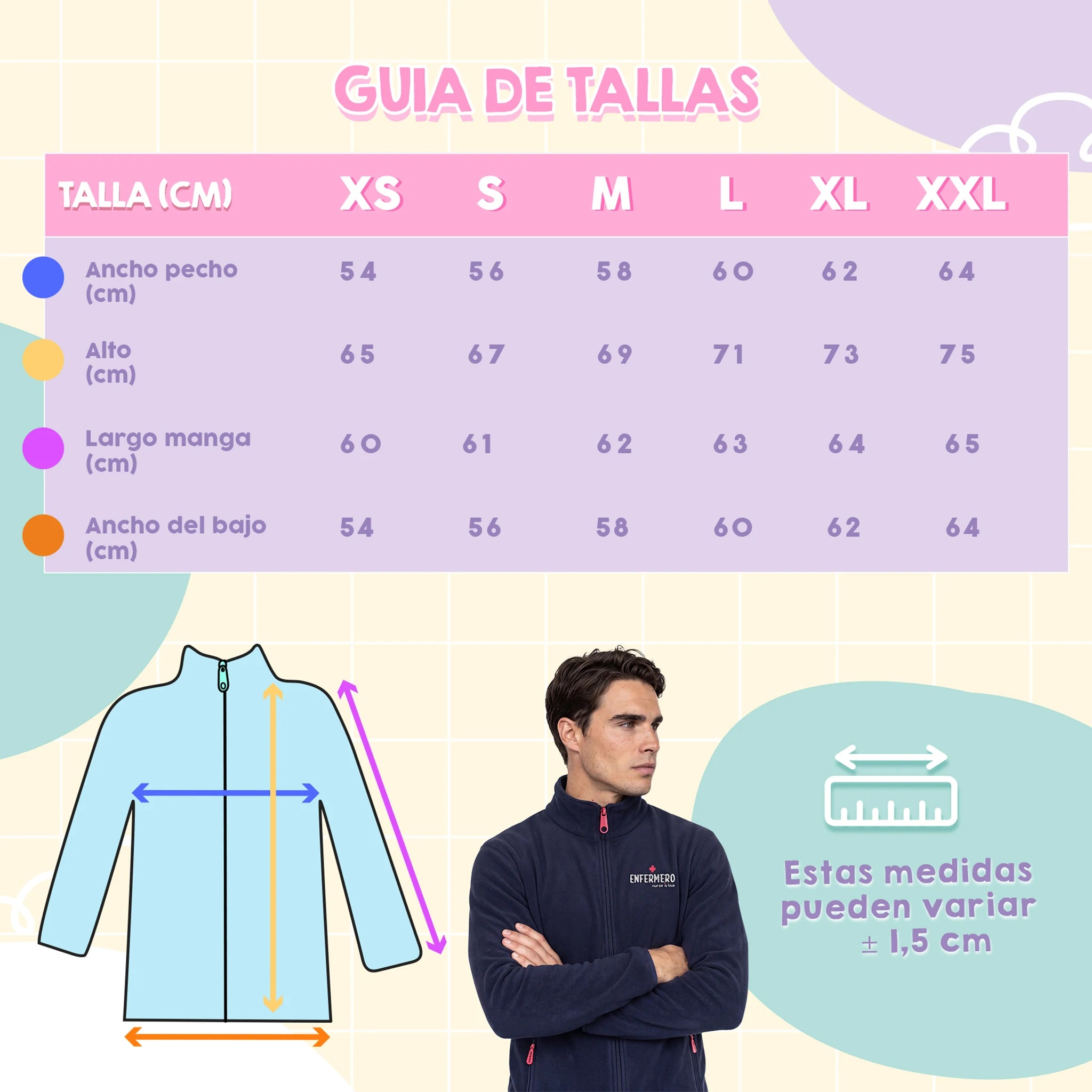 Chaqueta Polar Navy Instrumentos para Enfermeros