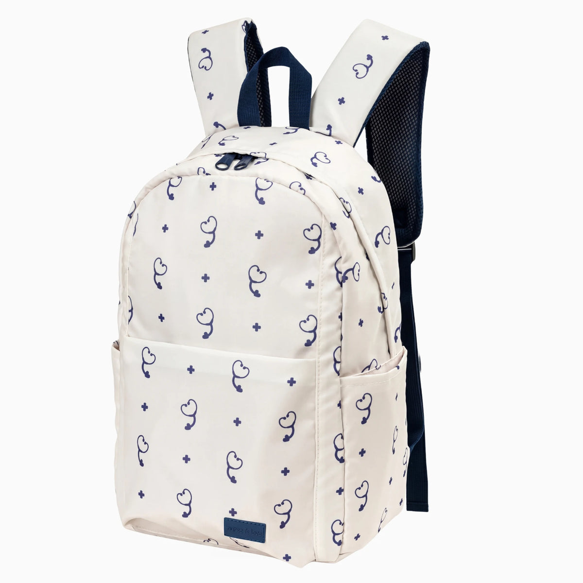 Mochila para Enfermeras Beige Estetoscopio de Nurse is Love para enfermería y sanidad