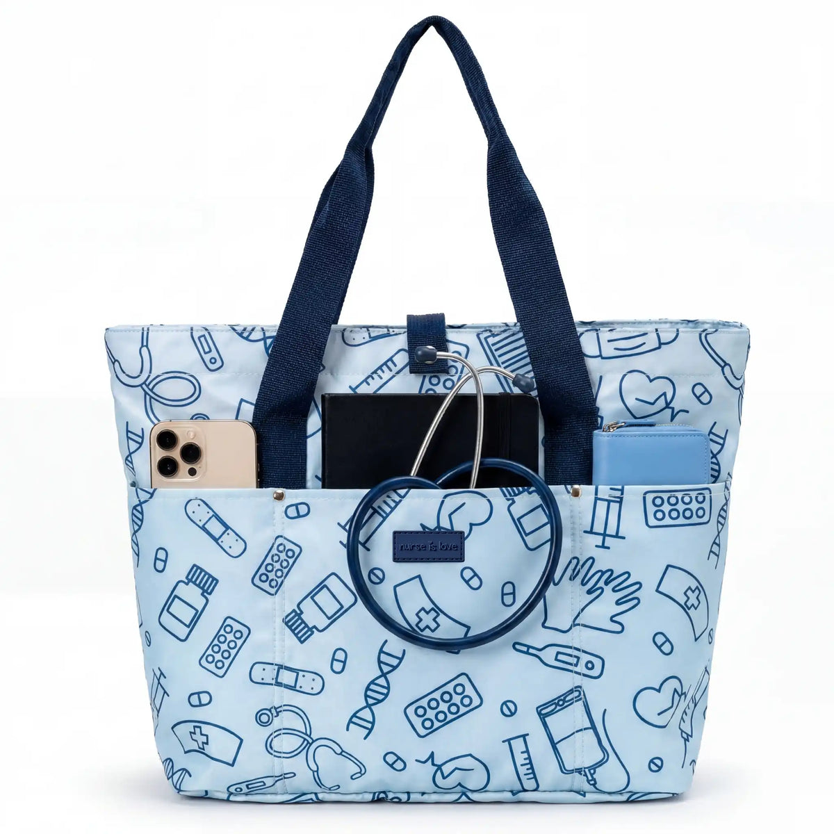 Bolso Azul Instrumentos de Nurse is Love para enfermería y sanidad