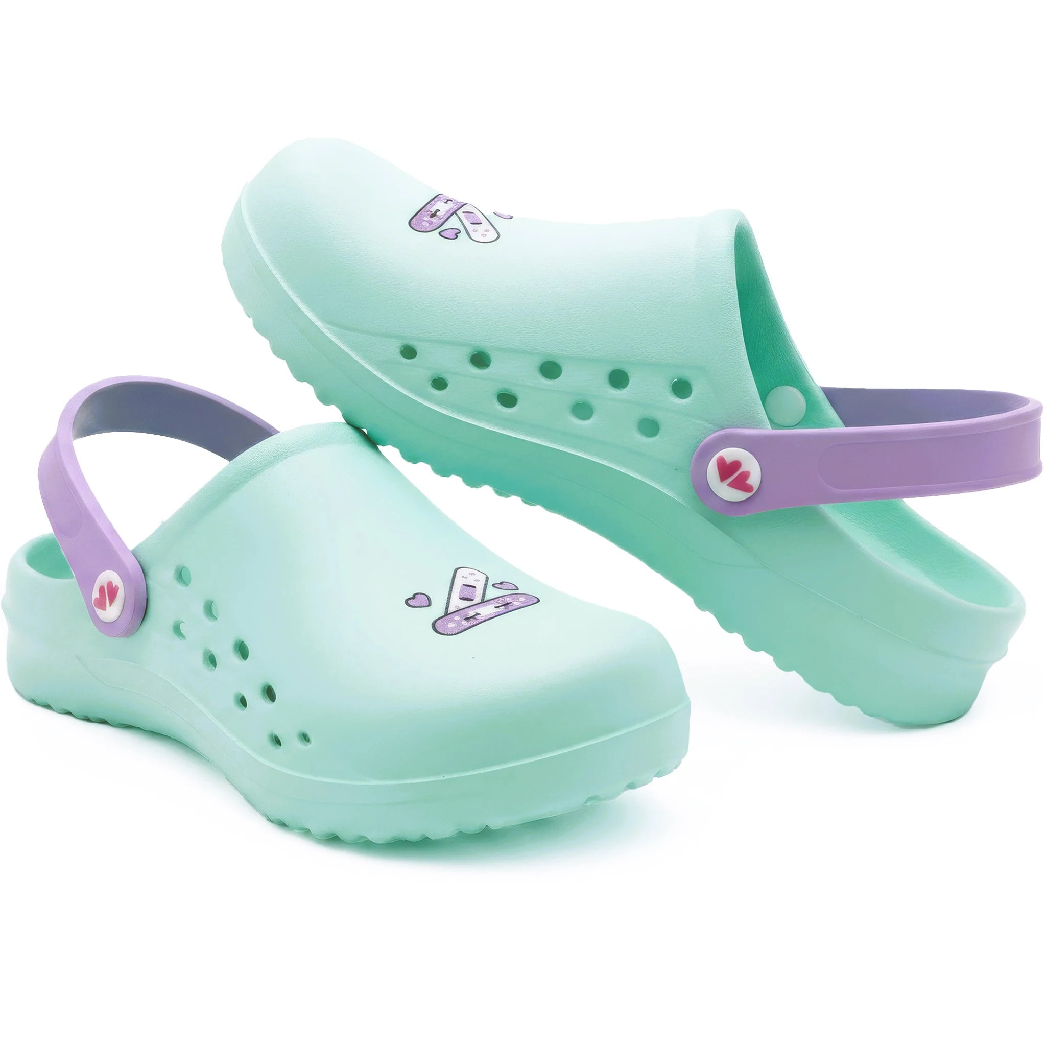 Zuecos para Enfermeras Aqua Tirita de Nurse is Love para enfermería y sanidad