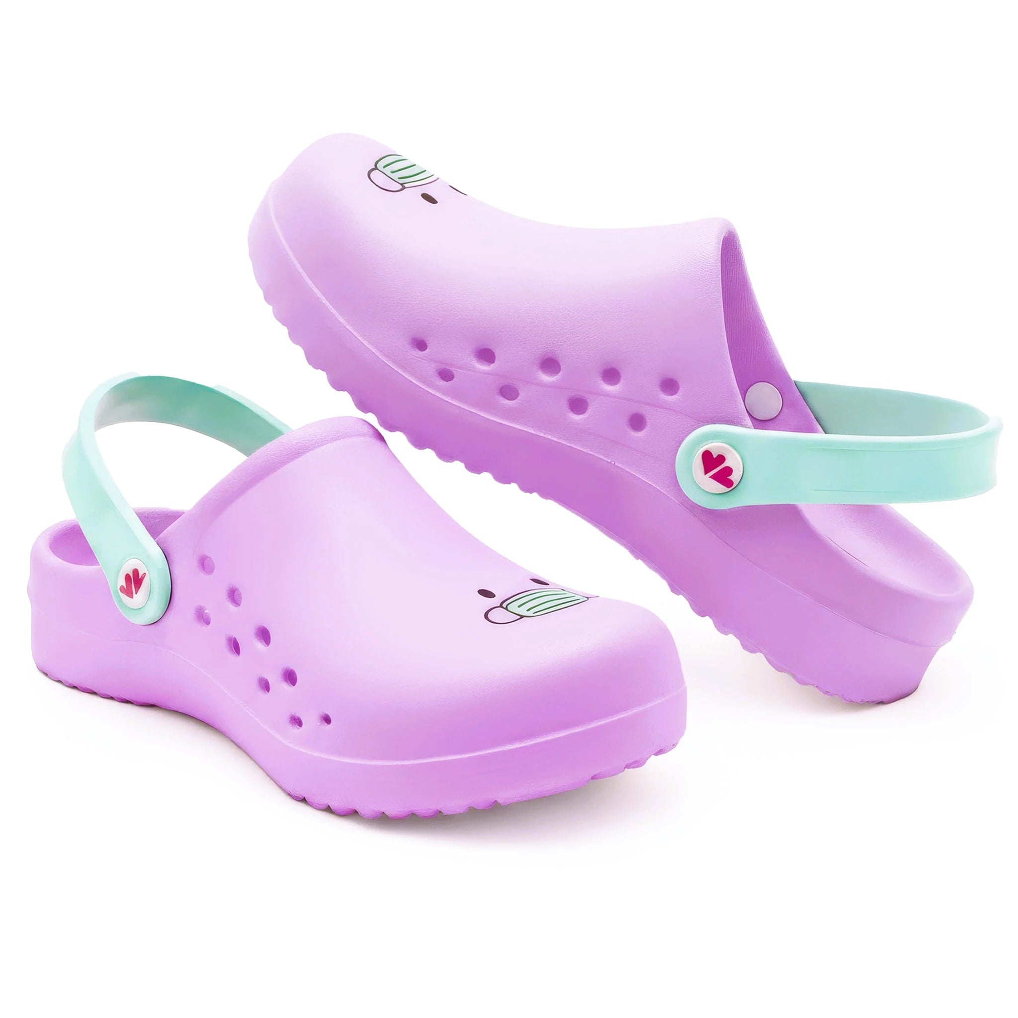 Zuecos para Enfermeras Morado Mascarilla de Nurse is Love para enfermería y sanidad