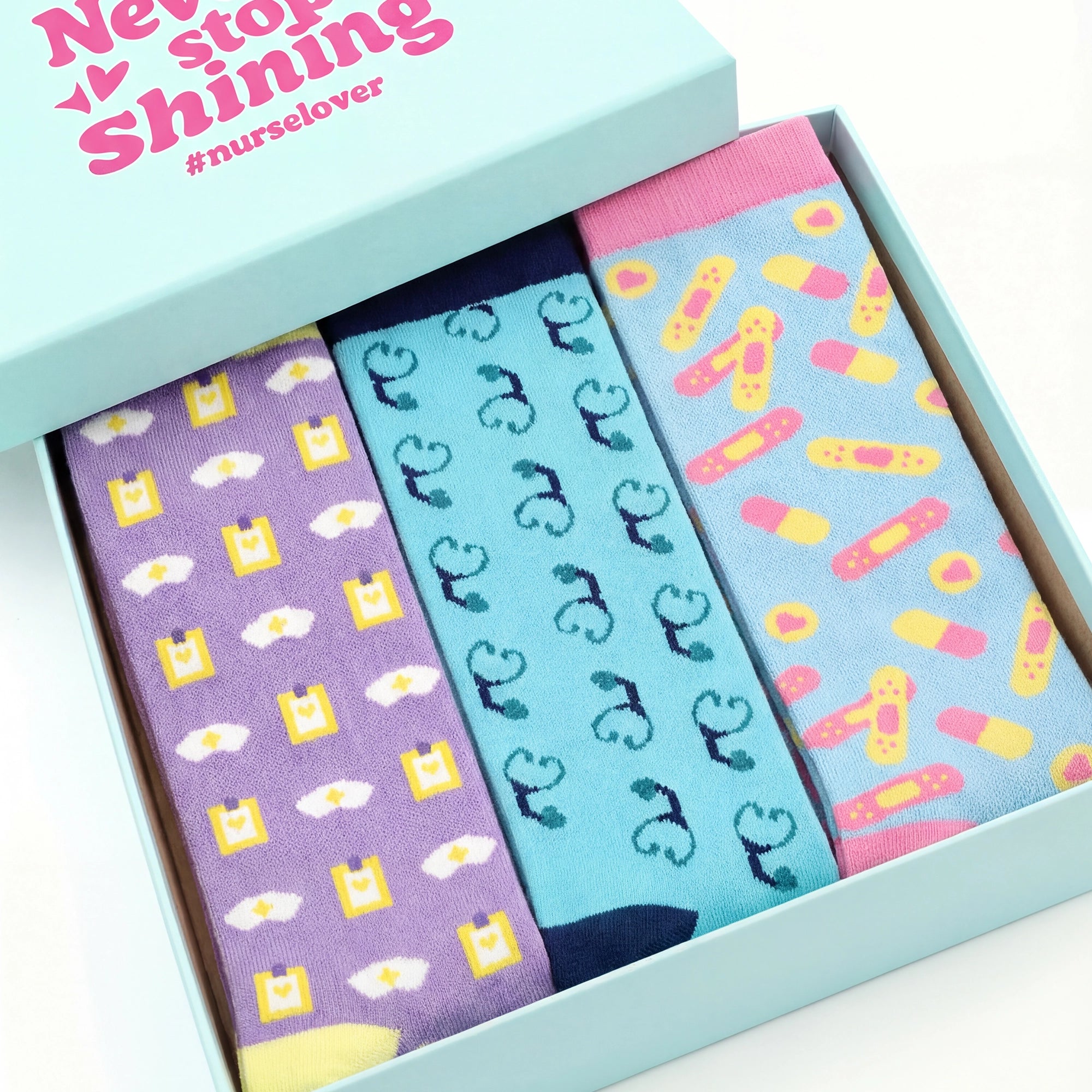 Set Medias de Compresión para Enfermeras Patrones 1 (set de 3 uds.) de Nurse is Love para enfermería y sanidad
