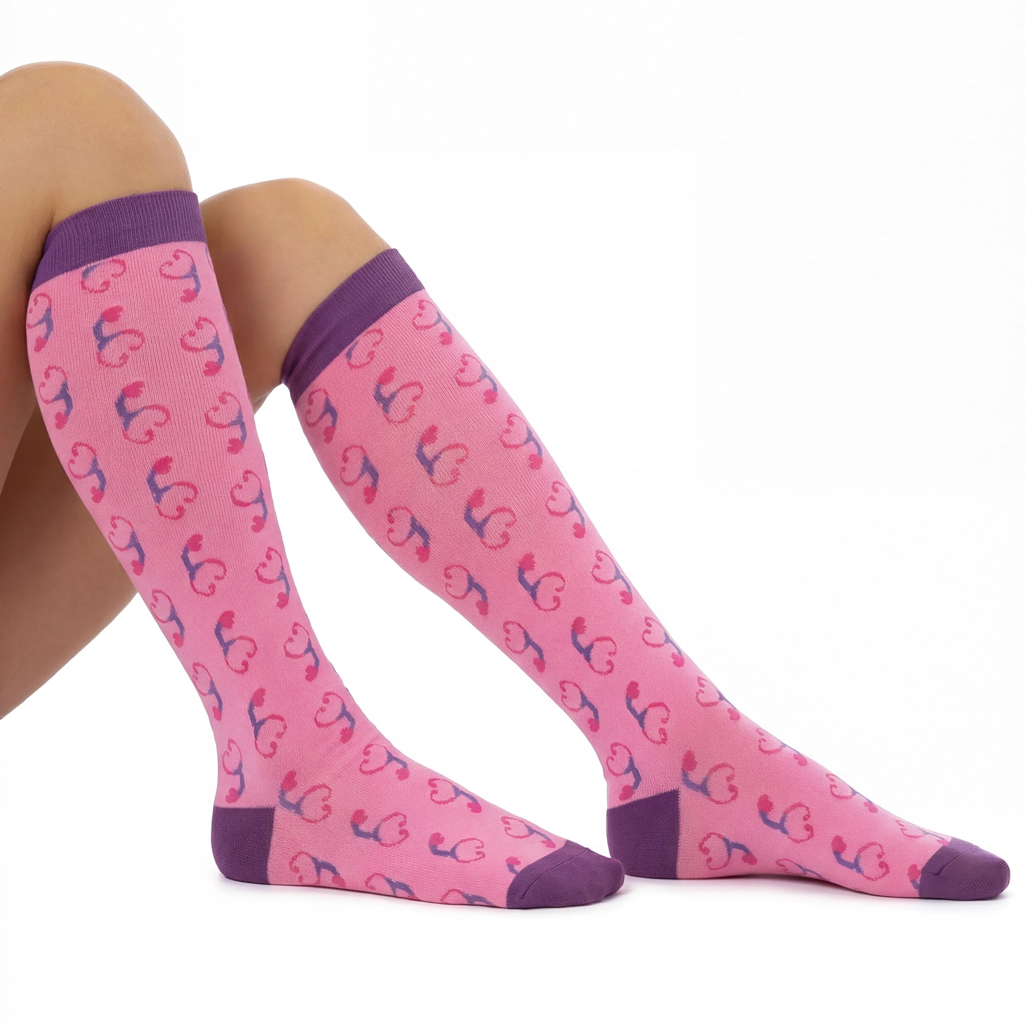 Medias de Compresion Estetoscopio Morado de Nurse is Love para enfermería y sanidad