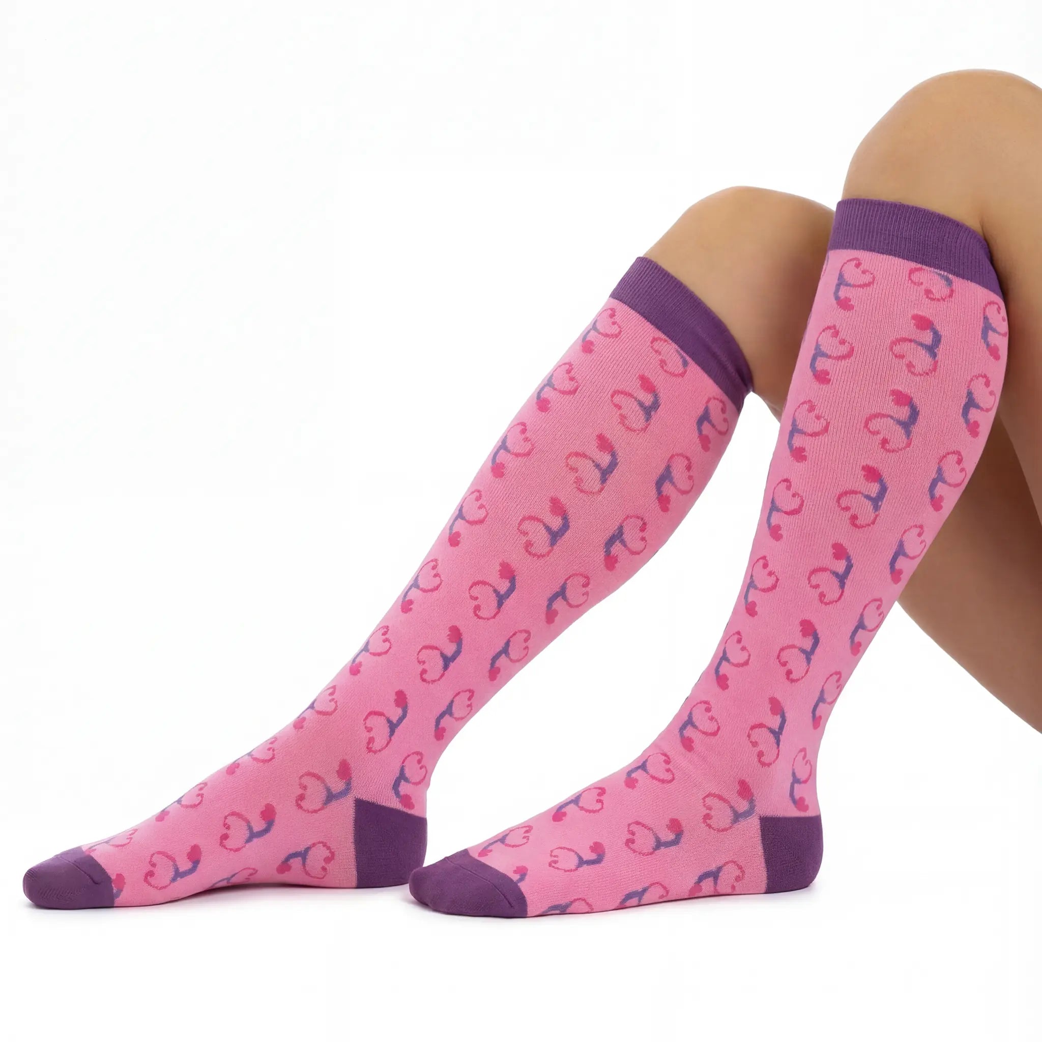 Medias de Compresion Estetoscopio Morado de Nurse is Love para enfermería y sanidad
