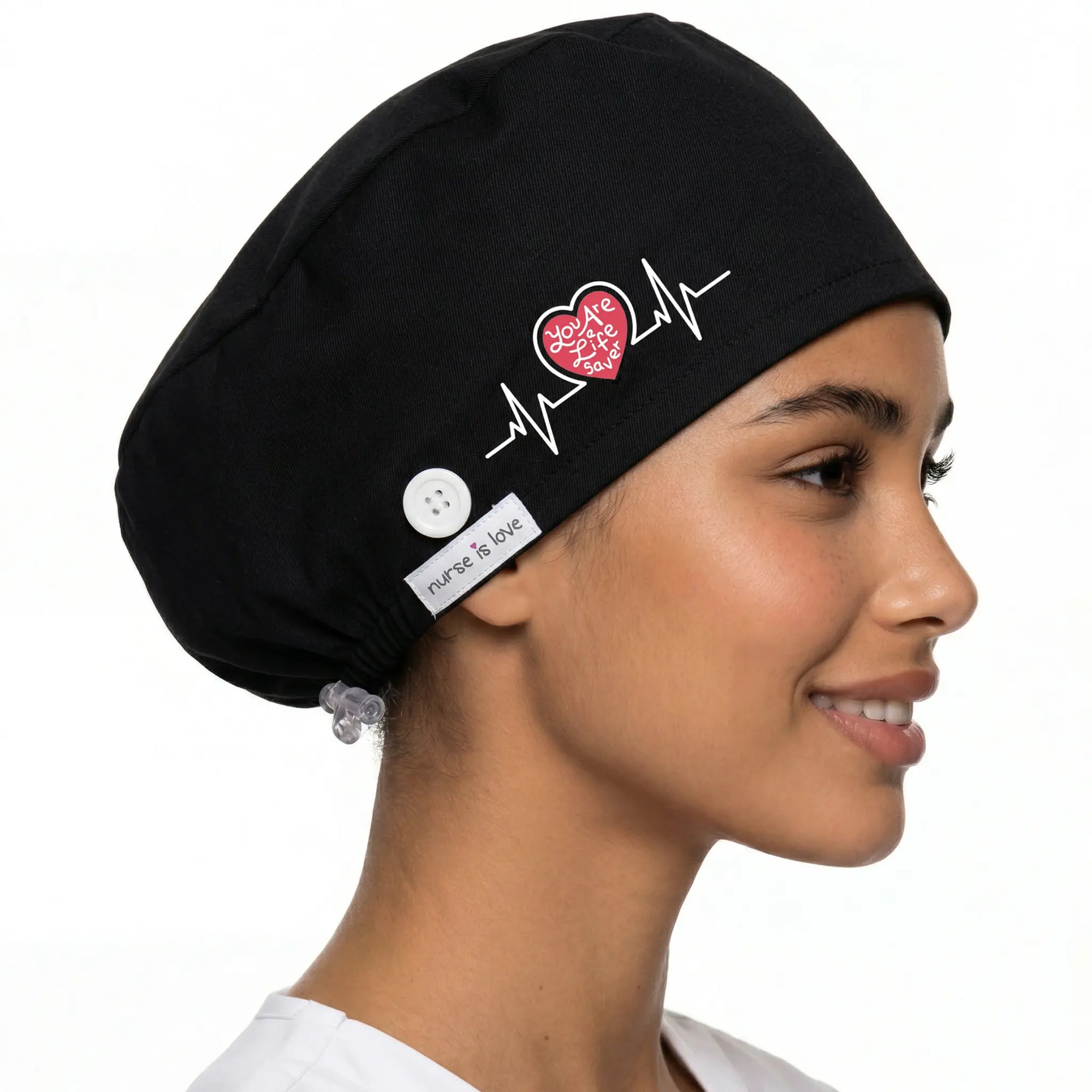 Gorro Negro para Enfermeras de Nurse is Love para enfermería y sanidad