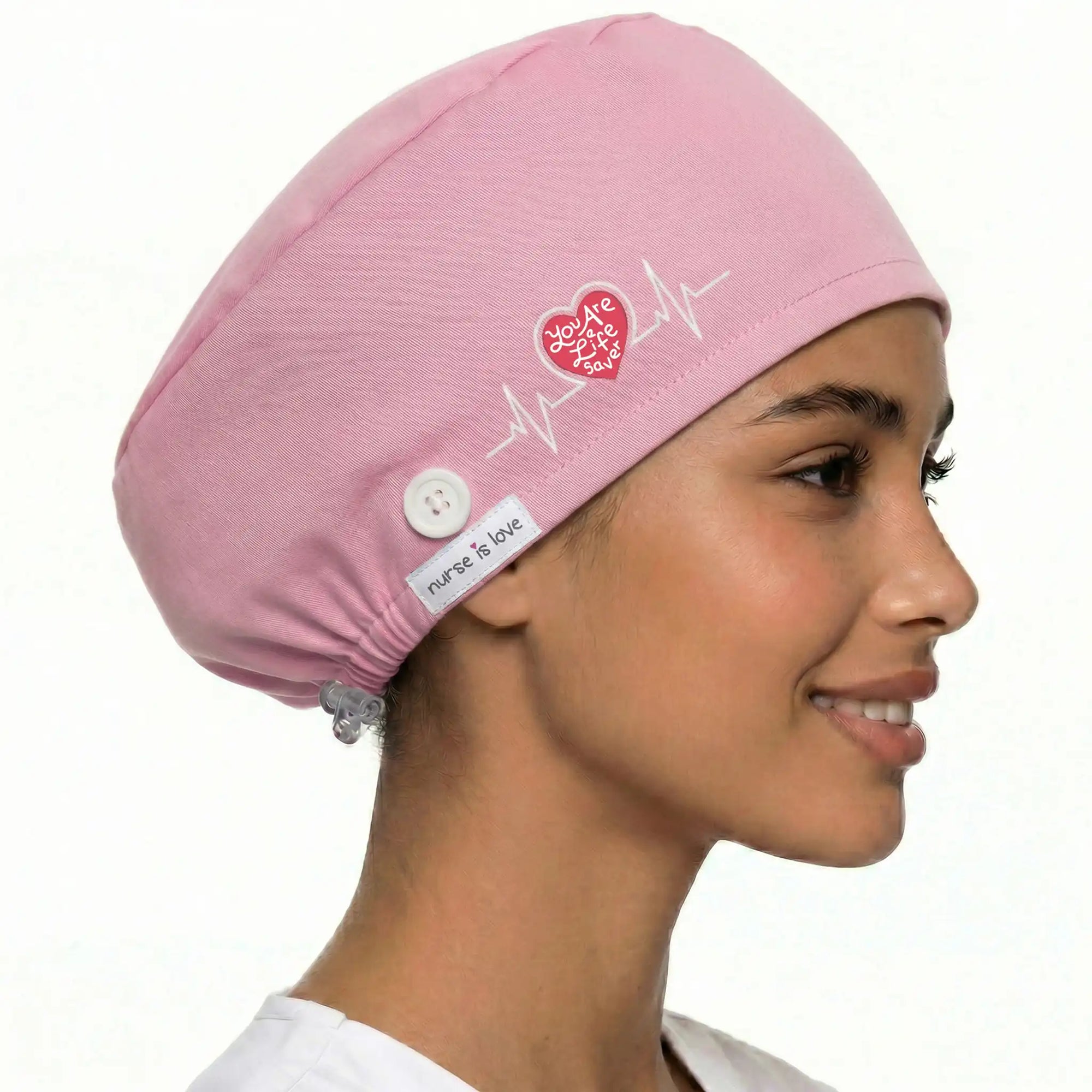 Gorro Rosa para Enfermeras de Nurse is Love para enfermería y sanidad