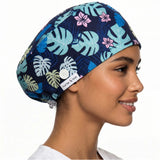 Gorro Hojas Navy para Enfermeras