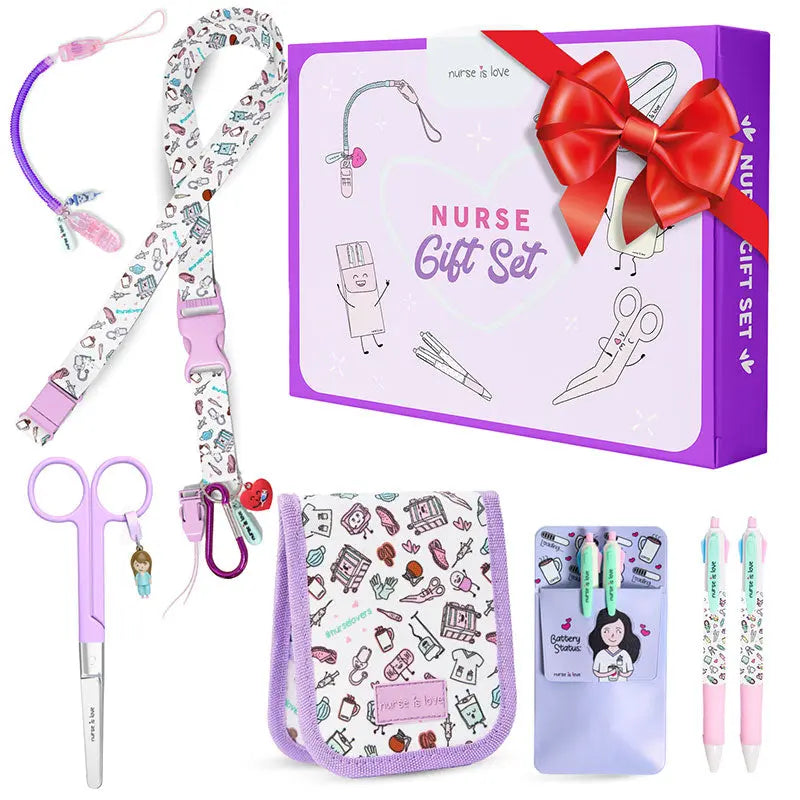 Set de Enfermera Morado con Tijera Recta