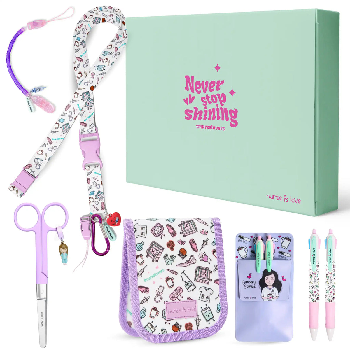 Set d’Infirmière Violet avec Ciseaux Droits
