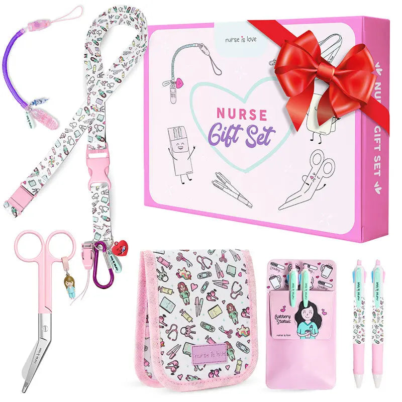 Set de Enfermera Rosa con Tijera Pico de Pato
