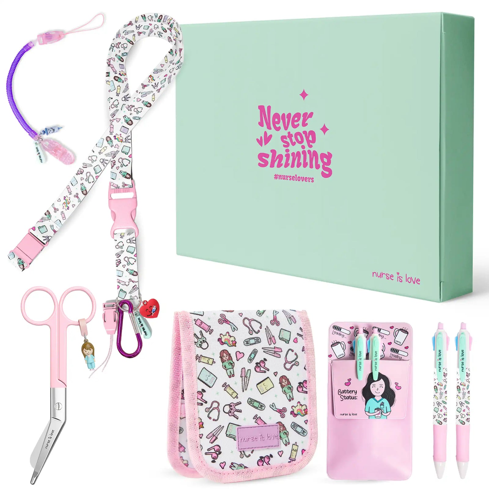 Essential Nursing Kit with Duckbill  Scissors  - Pink color