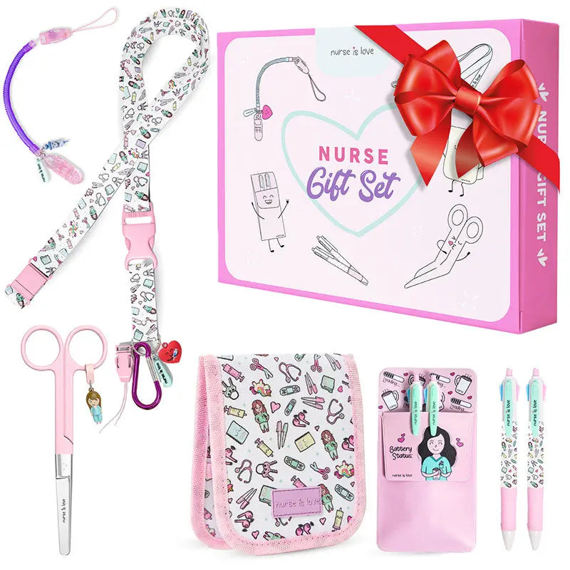 Set de Enfermera Rosa con Tijera Recta