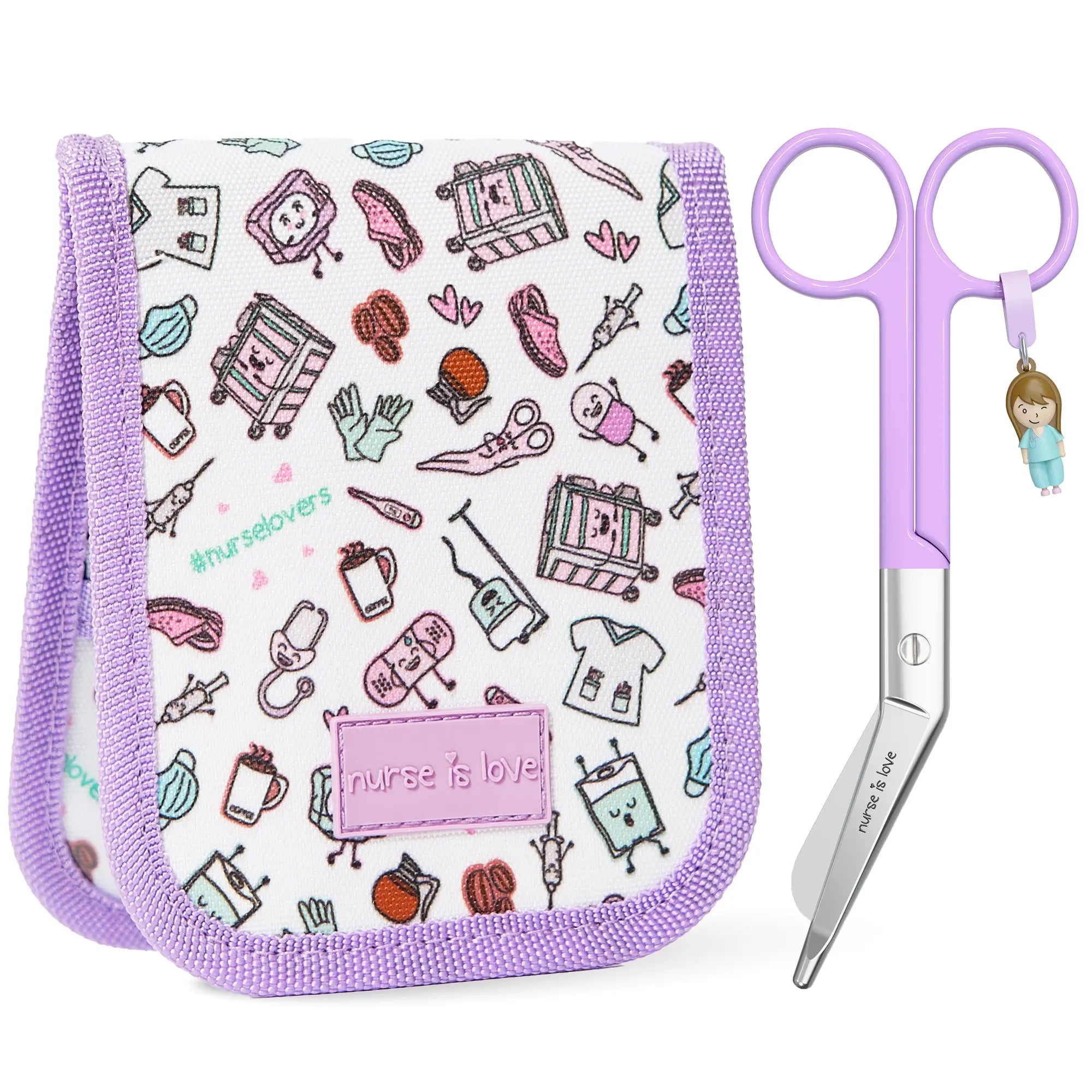 Set para Enfermera Organizador de Bolsillo - Tijeras Enfermeria Pico de Pato - Café de Nurse is Love para enfermería y sanidad