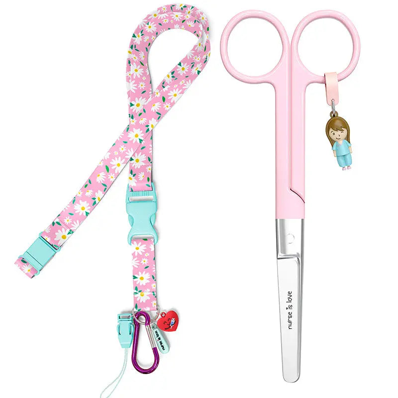 Set para Enfermera Lanyard - Tijeras Enfermeria Mayo - Margaritas de Nurse is Love para enfermería y sanidad