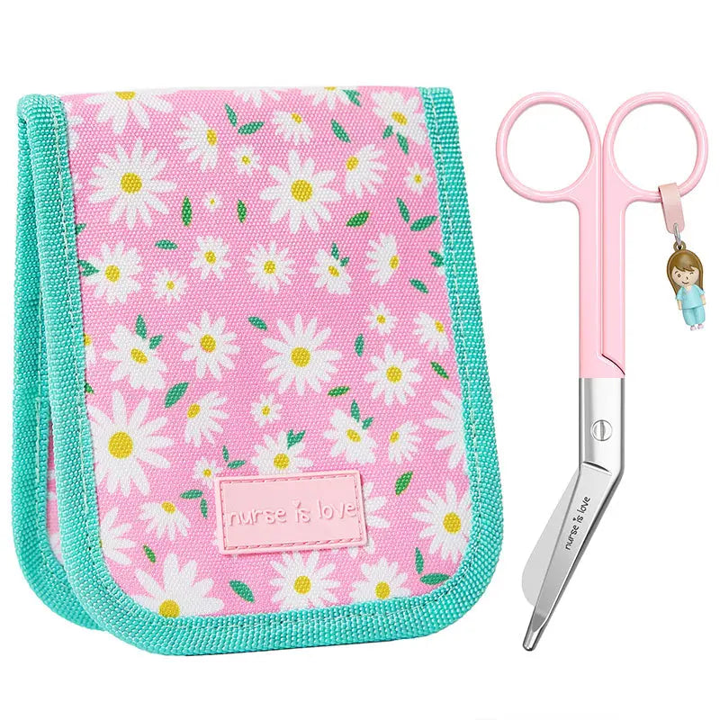Set para Enfermera Organizador de Bolsillo - Tijeras Enfermeria Pico de Pato - Margaritas de Nurse is Love para enfermería y sanidad