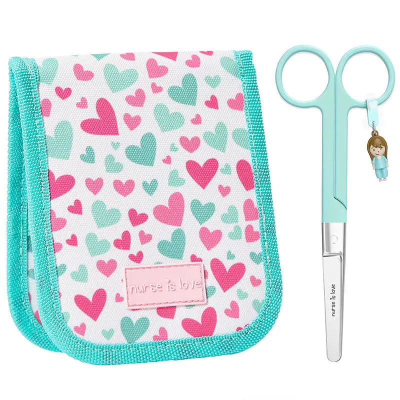 Set para Enfermera Organizador de Bolsillo - Tijeras Enfermeria Mayo - Corazones de Nurse is Love para enfermería y sanidad