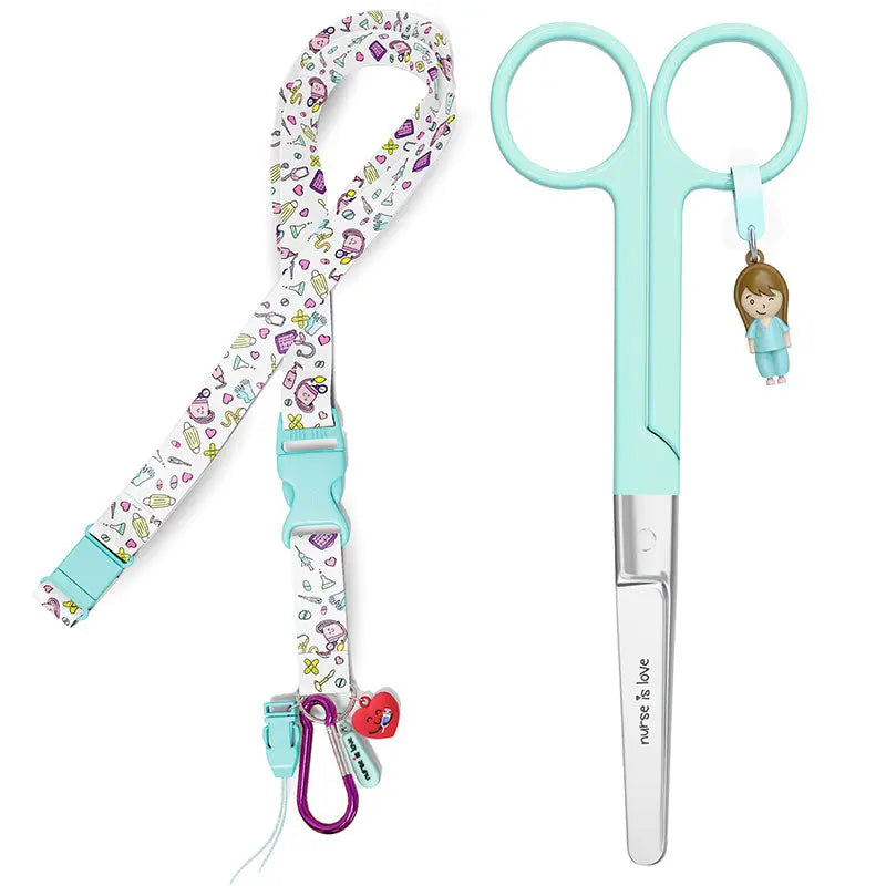Set para Enfermera Lanyard - Tijeras Enfermeria Mayo - Aqua de Nurse is Love para enfermería y sanidad