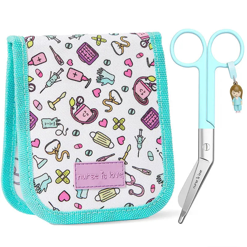 Set para Enfermera Organizador de Bolsillo - Tijeras Enfermeria Pico de Pato - Aqua de Nurse is Love para enfermería y sanidad