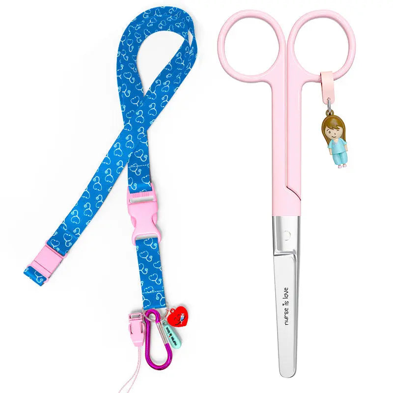 Set para Enfermera Lanyard - Tijeras Enfermeria Mayo - Estetoscopio de Nurse is Love para enfermería y sanidad