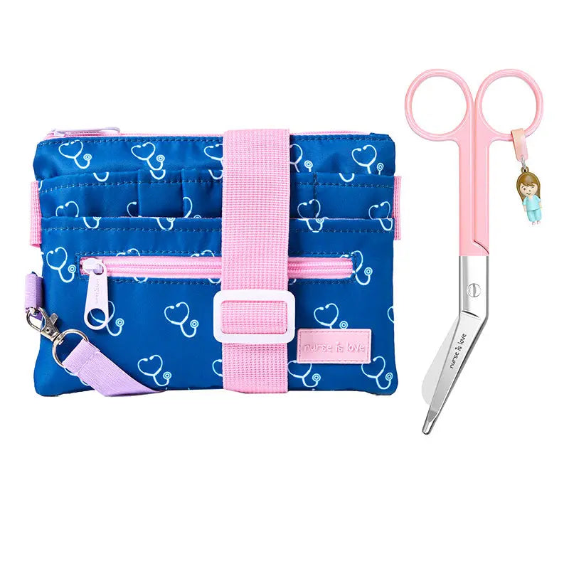 Set para Enfermera Organizador Riñonera - Tijeras Enfermeria Pico de Pato - Estetoscopio de Nurse is Love para enfermería y sanidad