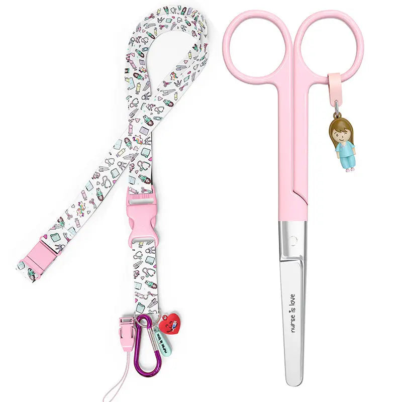 Set para Enfermera Lanyard - Tijeras Enfermeria Mayo - Unicornios de Nurse is Love para enfermería y sanidad