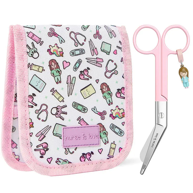 Set para Enfermera Organizador de Bolsillo - Tijeras Enfermeria Pico de Pato - Unicornios de Nurse is Love para enfermería y sanidad