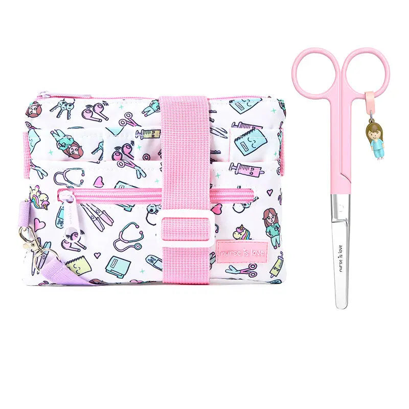 Set para Enfermera Organizador Riñonera - Tijeras Enfermeria Mayo - Unicornios de Nurse is Love para enfermería y sanidad