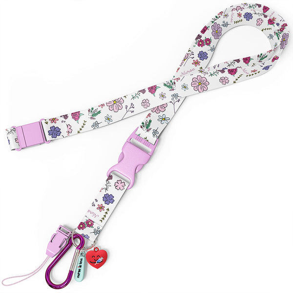 Lanyard Morado Flores