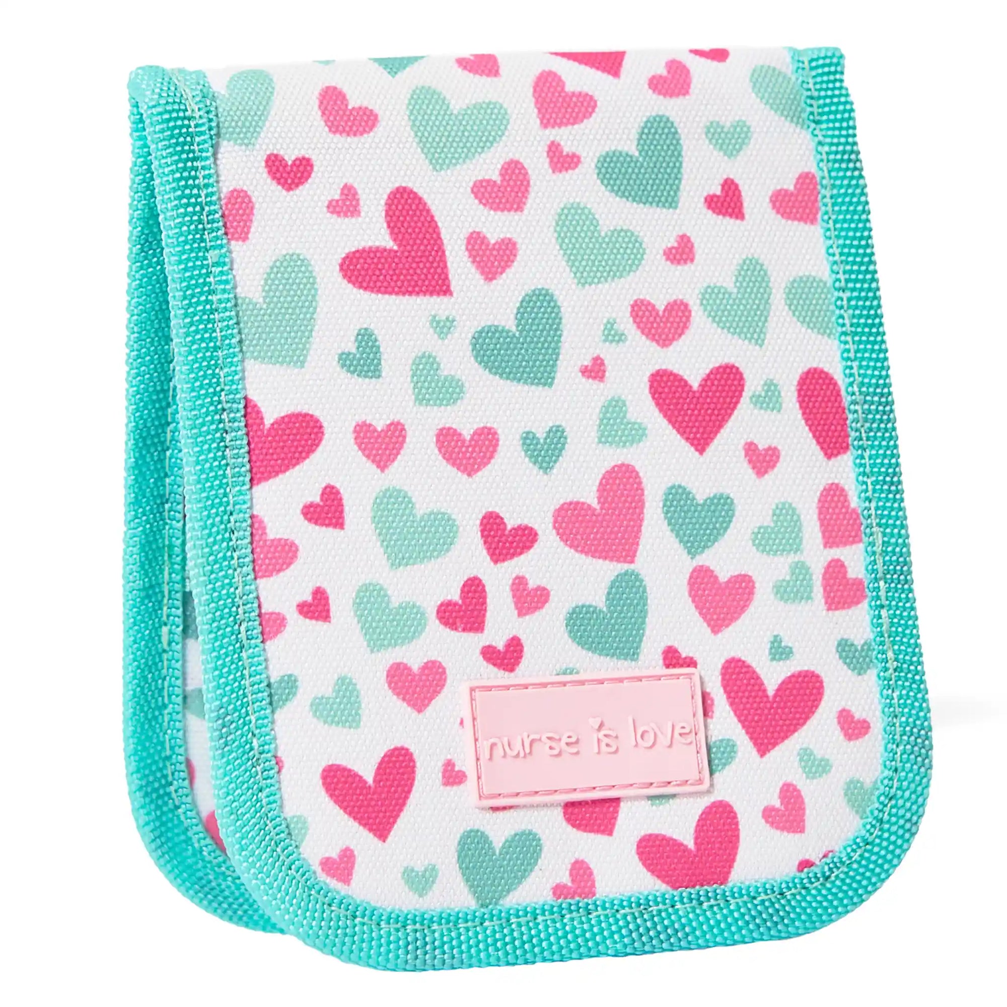 Organizador de Bolsillo Aqua Corazones de Nurse is Love para enfermería y sanidad