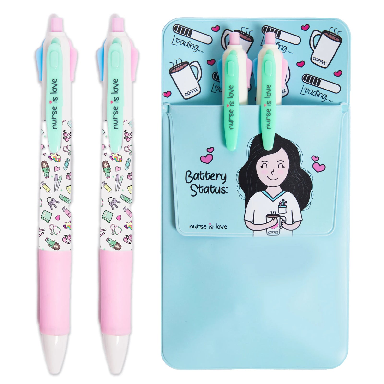 Set 2 Bolígrafos Multicolor + Salvabolsillos Aqua
