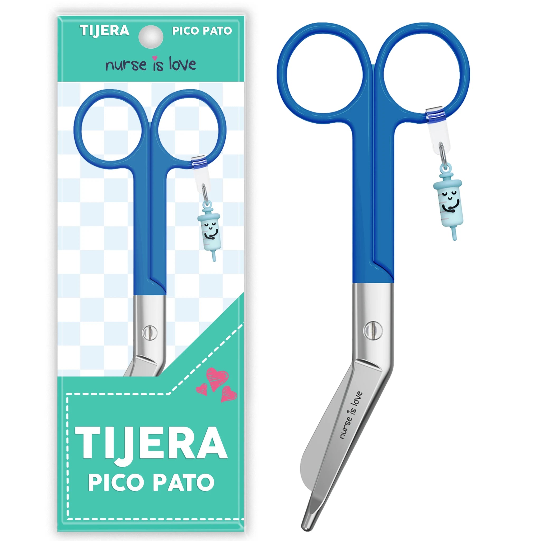 Tijeras Enfermería Pico de Pato Azul de Nurse is Love para enfermería y sanidad