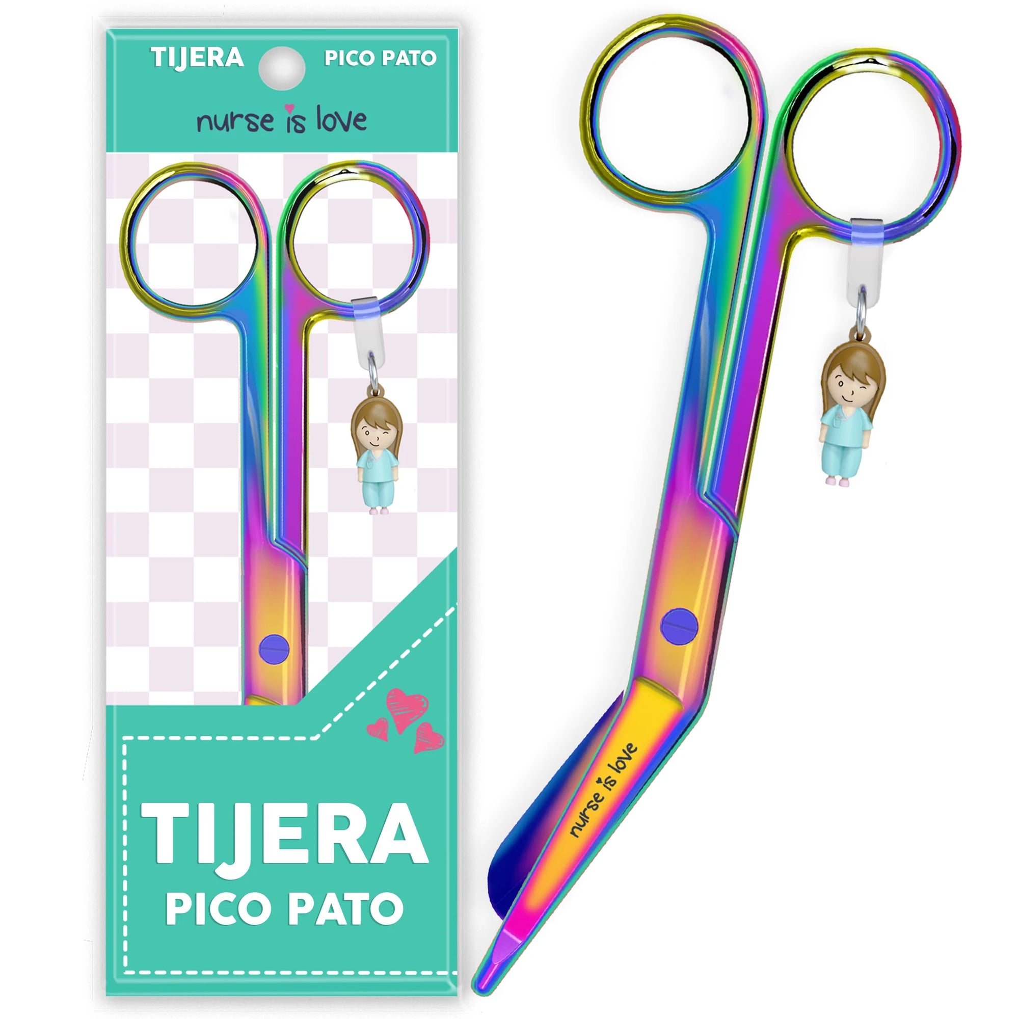 Tijeras Enfermería Pico de Pato Cromium de Nurse is Love para enfermería y sanidad