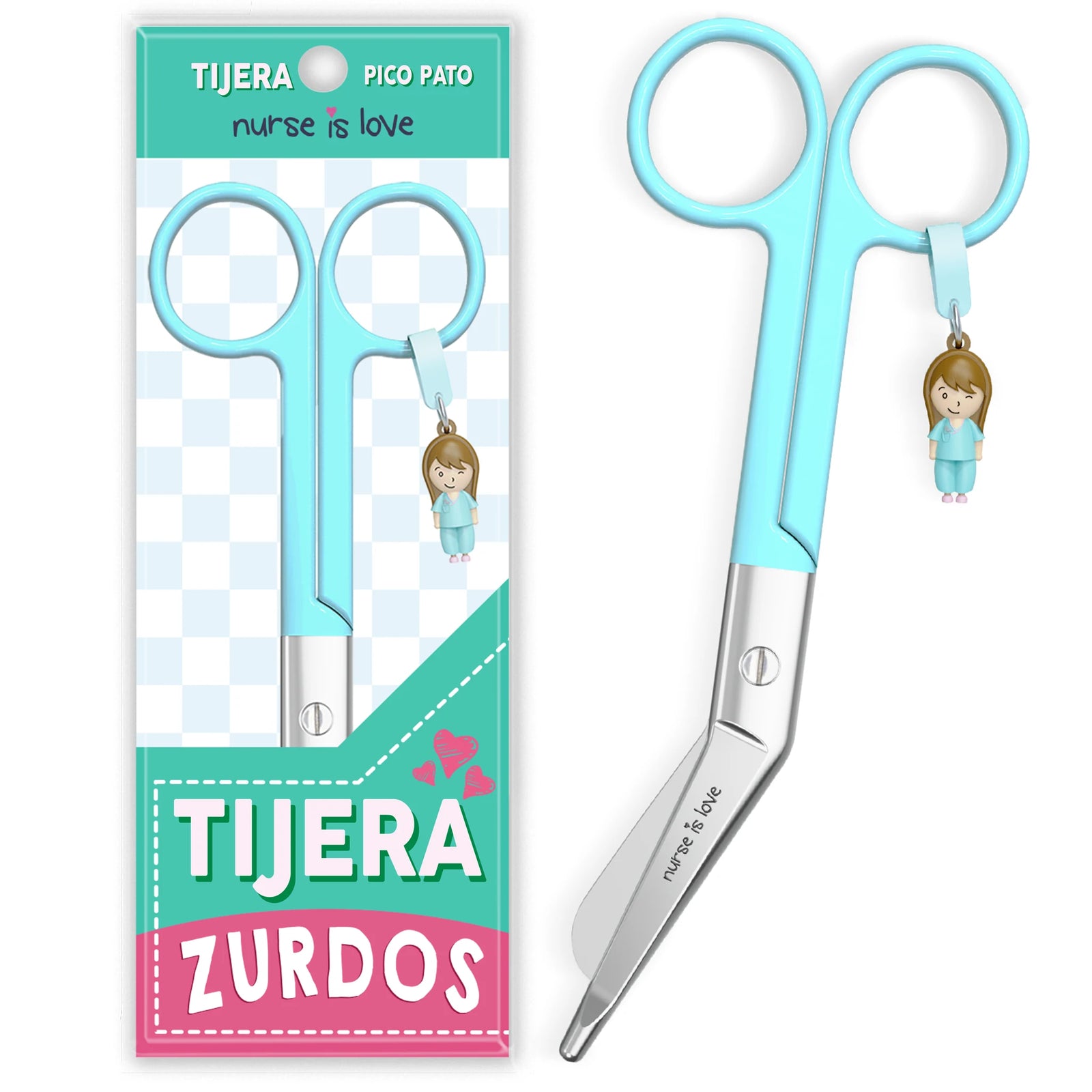 Left-Handed Aqua Duckbill Nursing Scissors