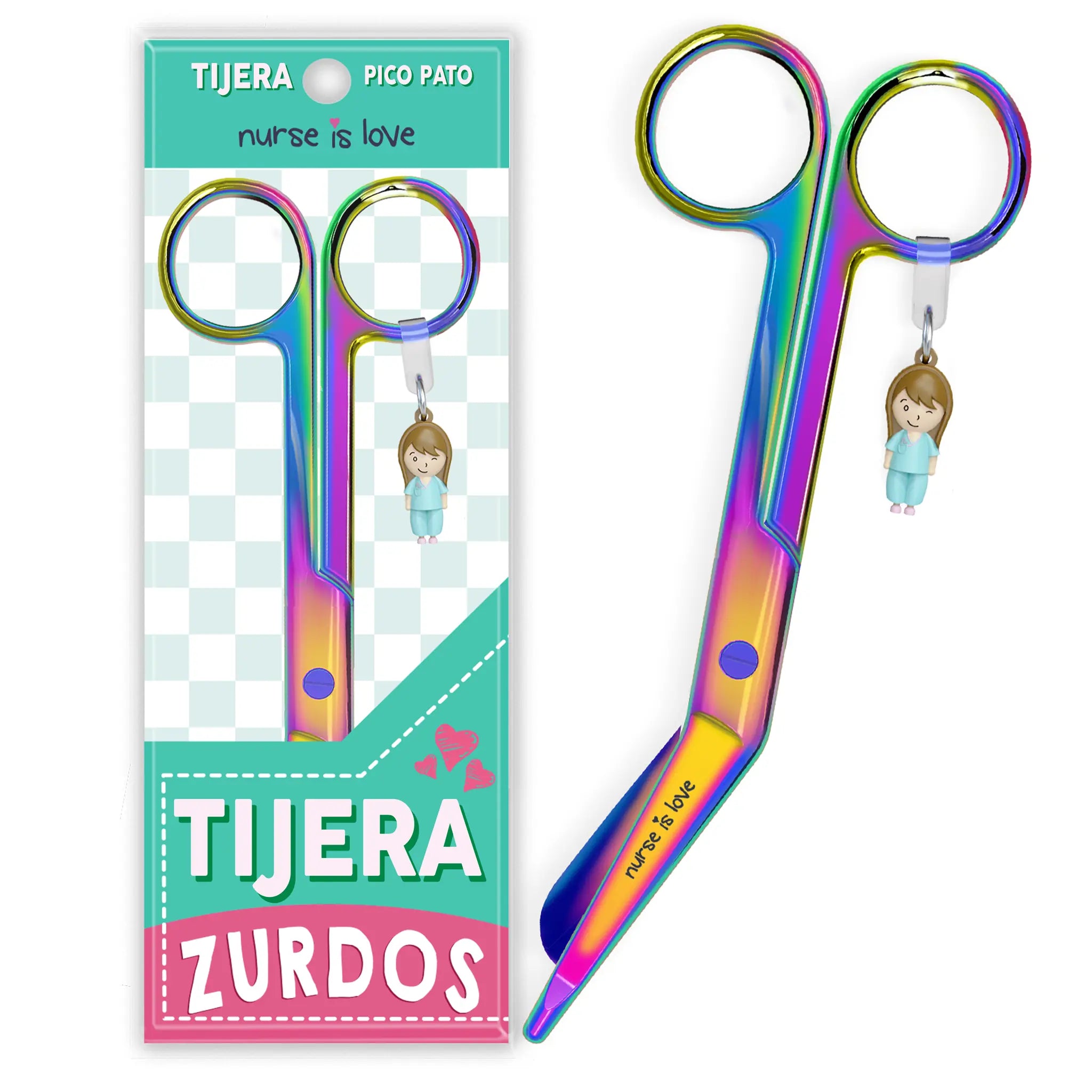 Tijeras Enfermería Pico de Pato Cromium para Zurdos de Nurse is Love para enfermería y sanidad