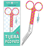 Tijeras Enfermería Pico de Pato Cara Feliz Rosa