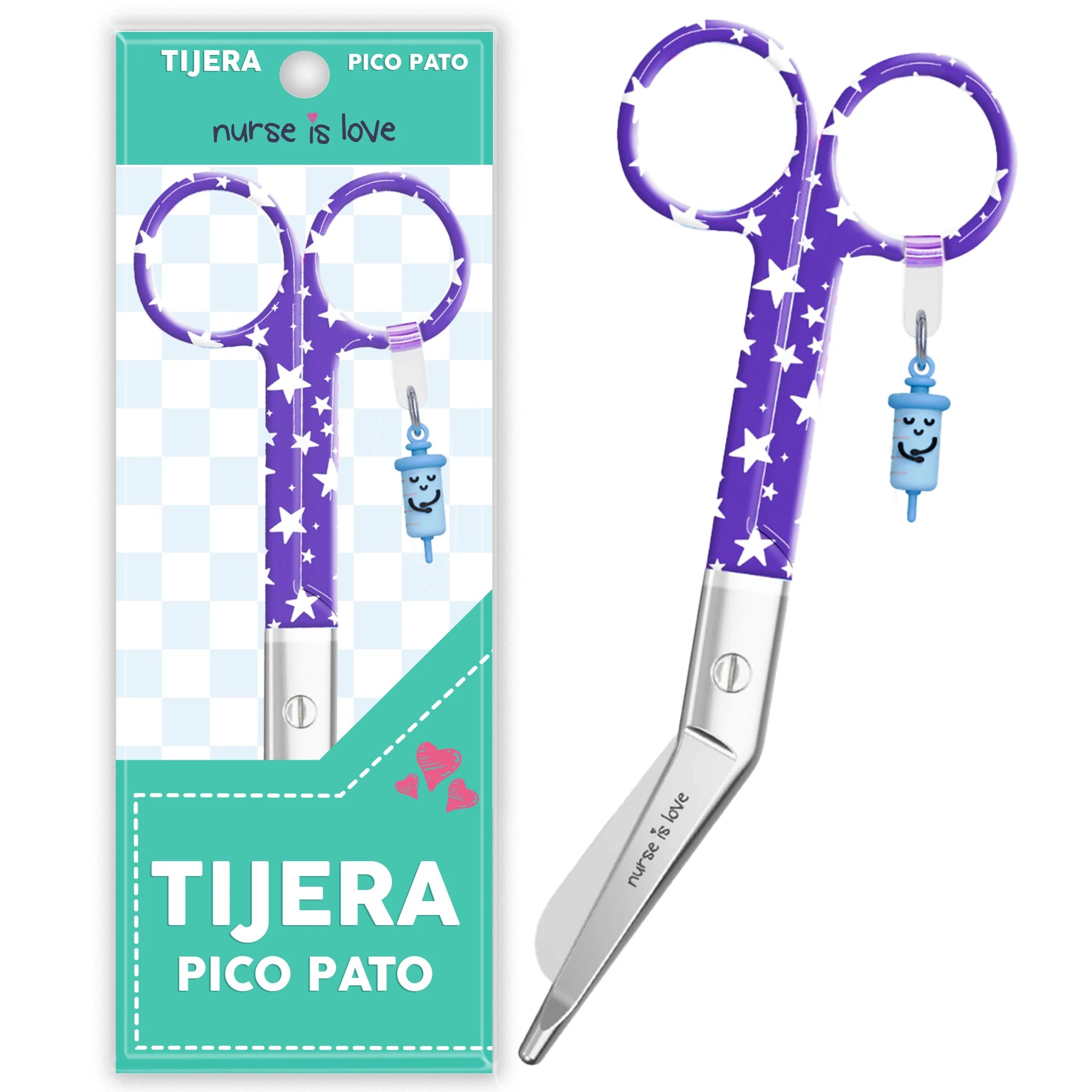 Tijeras Enfermería Pico de Pato Estrellas Azul de Nurse is Love para enfermería y sanidad