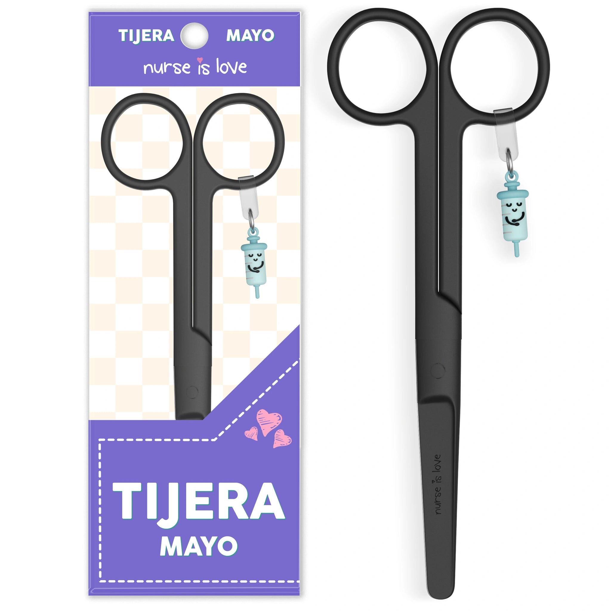 Tijeras Enfermería Mayo Black de Nurse is Love para enfermería y sanidad