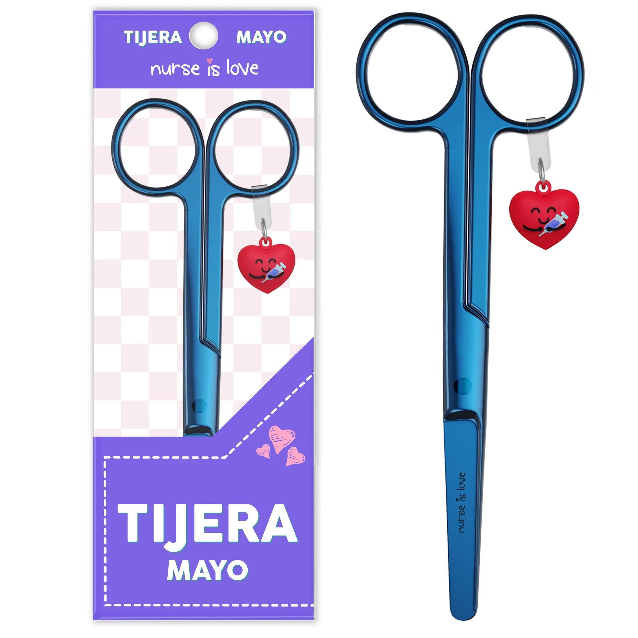 Tijeras Enfermería Mayo Cromium Azul de Nurse is Love para enfermería y sanidad