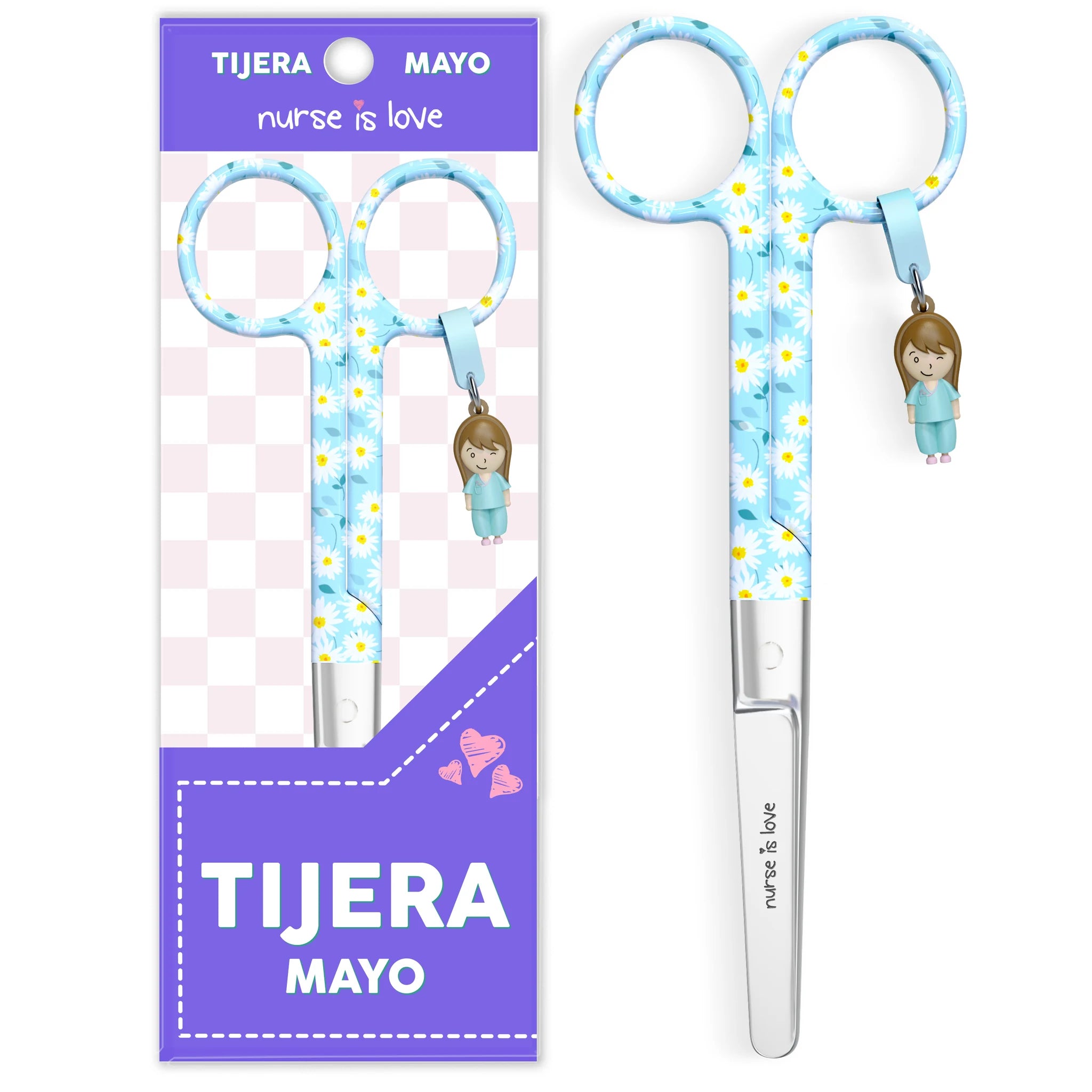 Tijeras Enfermería Mayo margaritas fondo azul de Nurse is Love para enfermería y sanidad