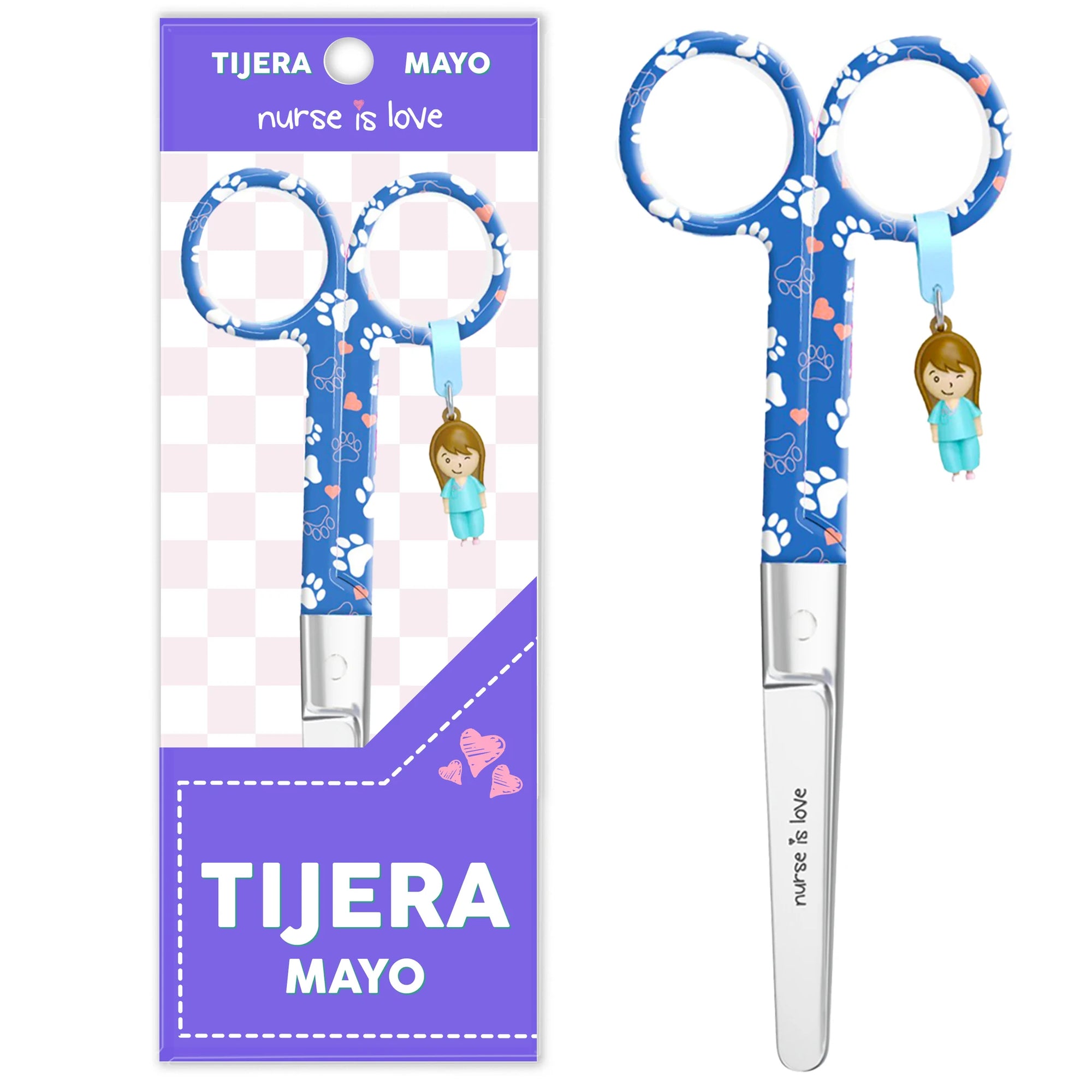 Tijeras Enfermería Mayo Huellas de Perro Azul de Nurse is Love para enfermería y sanidad