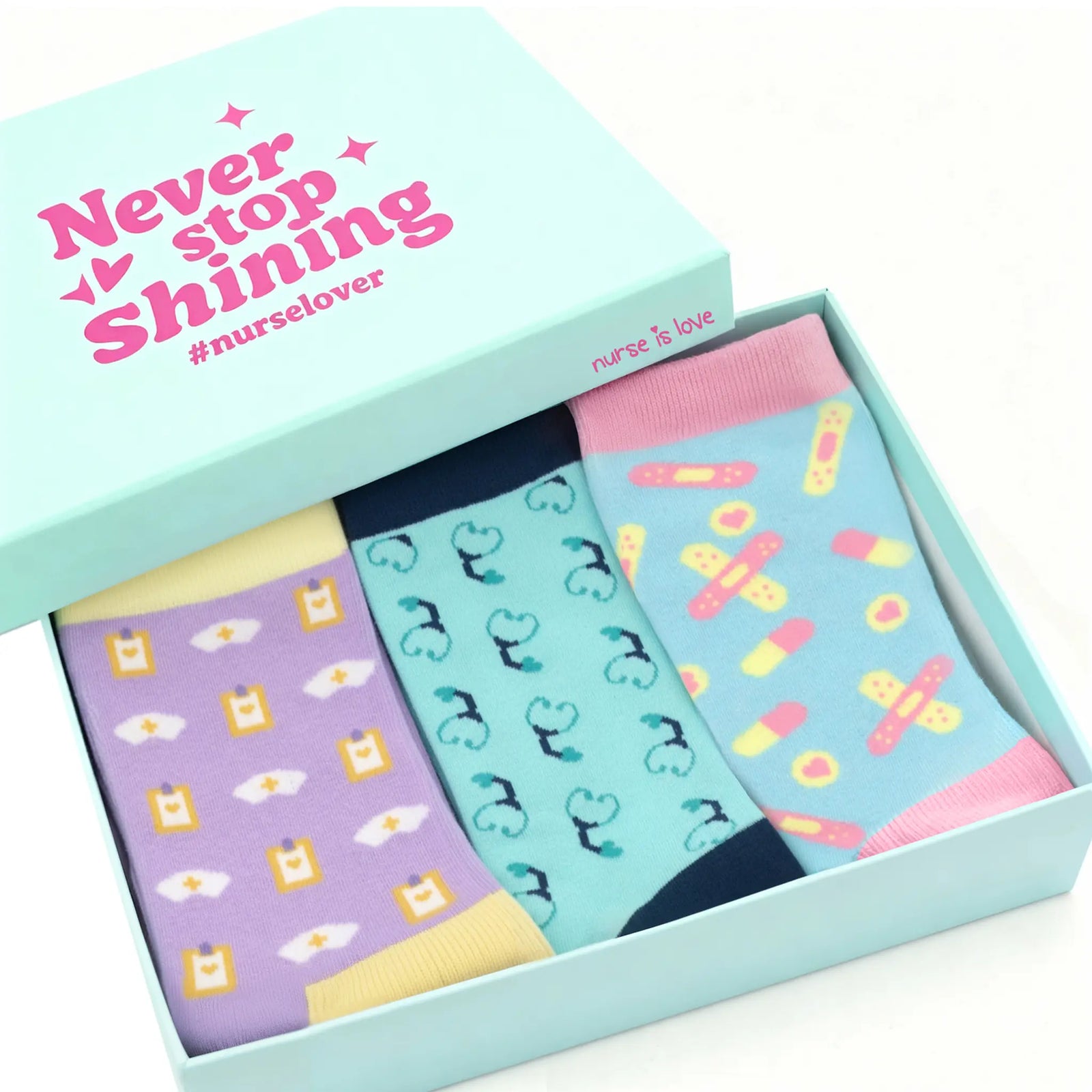 Calcetines Altos para Enfermeras con Patrones (Set de 3)