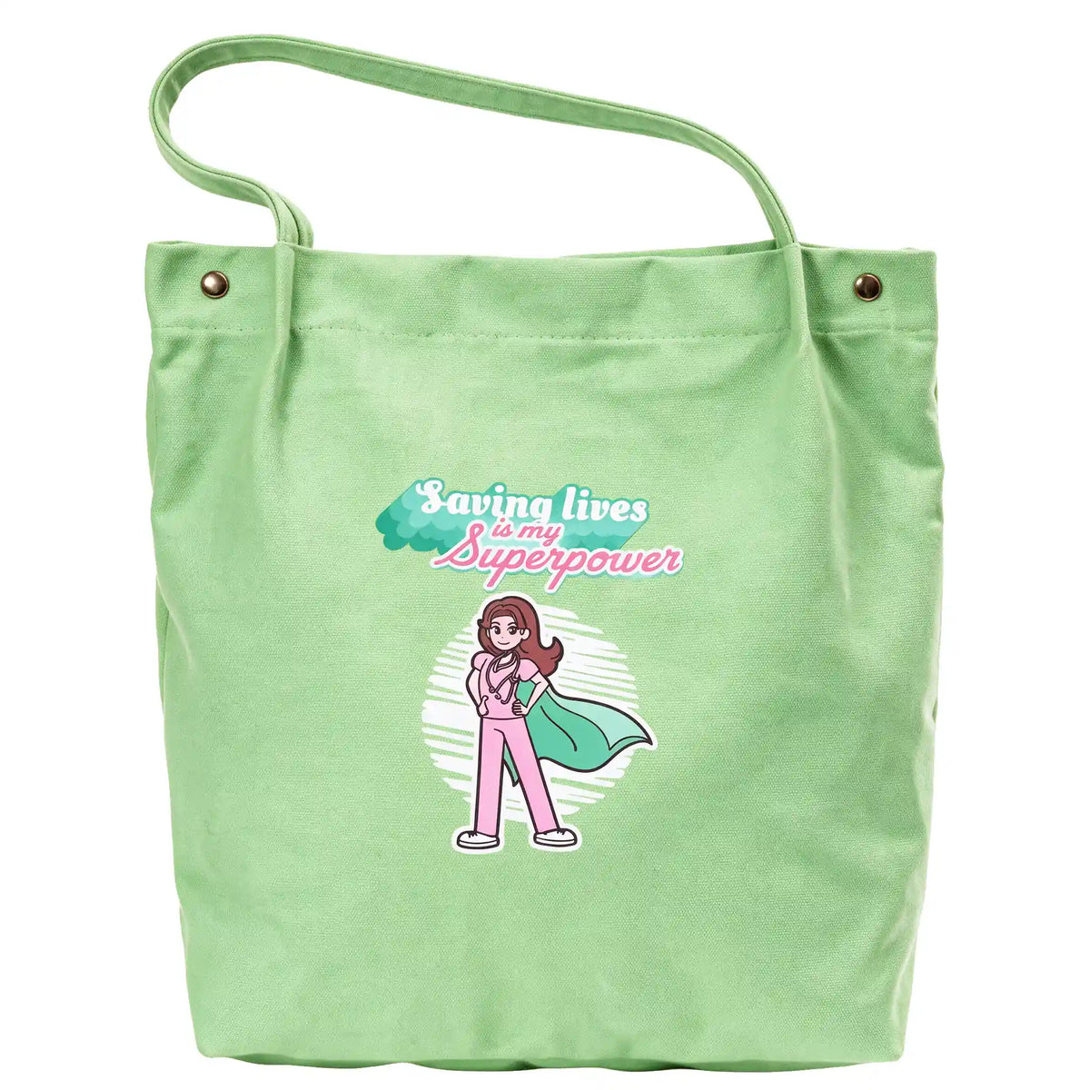 Tote Bag para Enfemeras Verde de Nurse is Love para enfermería y sanidad