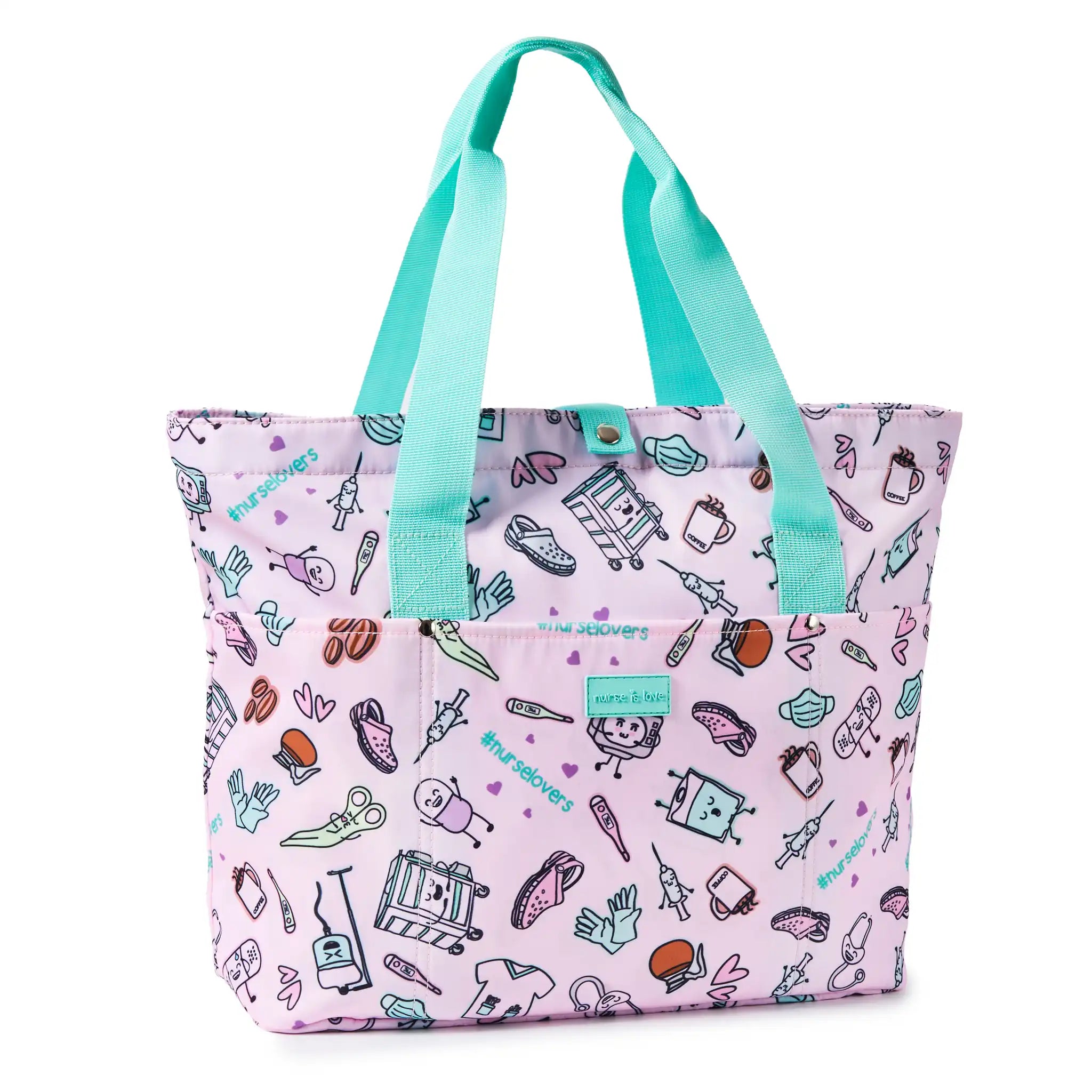 Bolso Morado Café de Nurse is Love para enfermería y sanidad