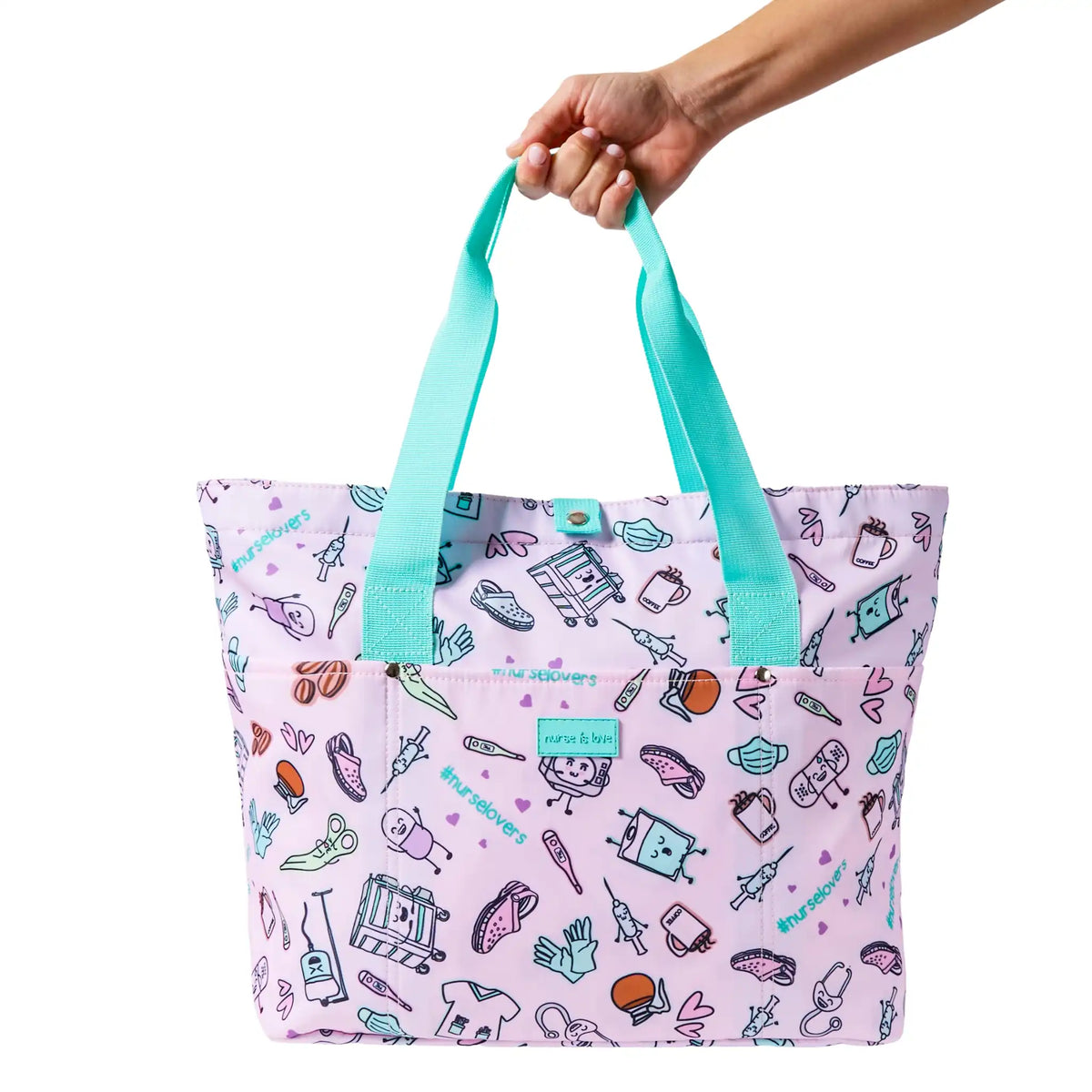 Bolso Morado Café de Nurse is Love para enfermería y sanidad