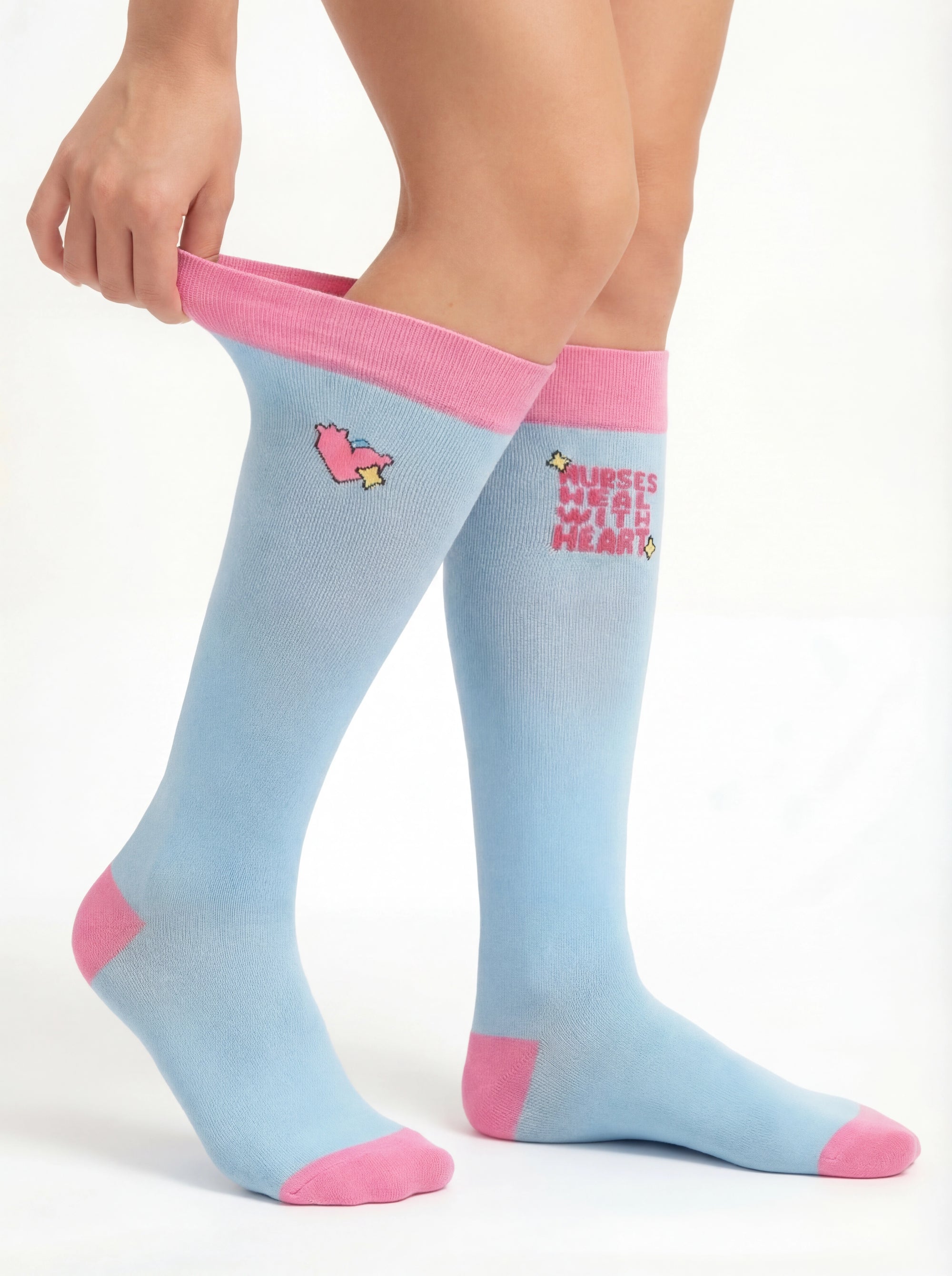 Medias de Compresion Corazon de Nurse is Love para enfermería y sanidad