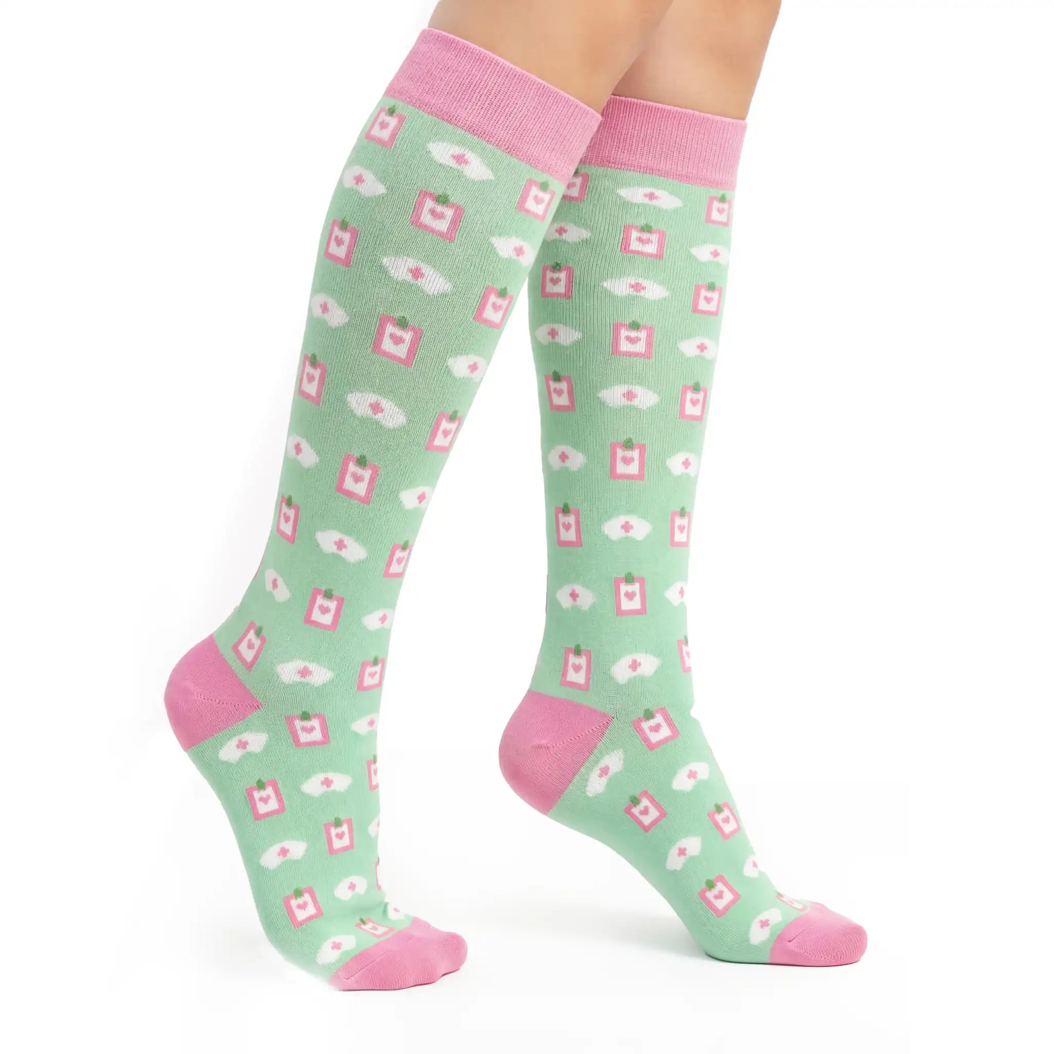 Medias de Compresion Verde de Nurse is Love para enfermería y sanidad