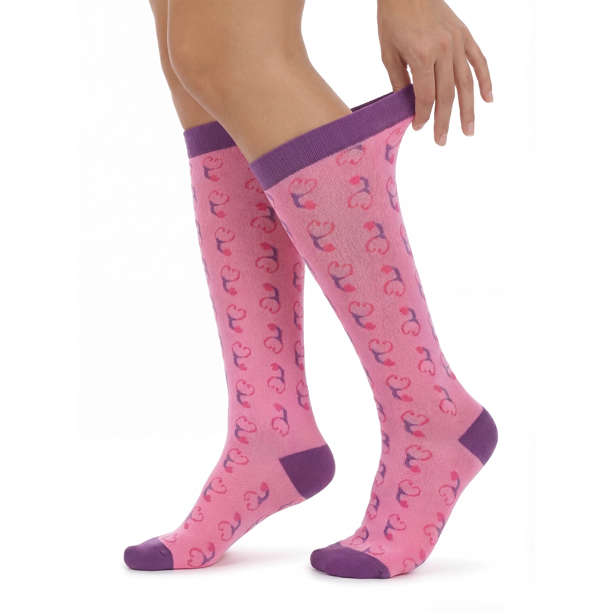 Medias de Compresion Estetoscopio Morado de Nurse is Love para enfermería y sanidad