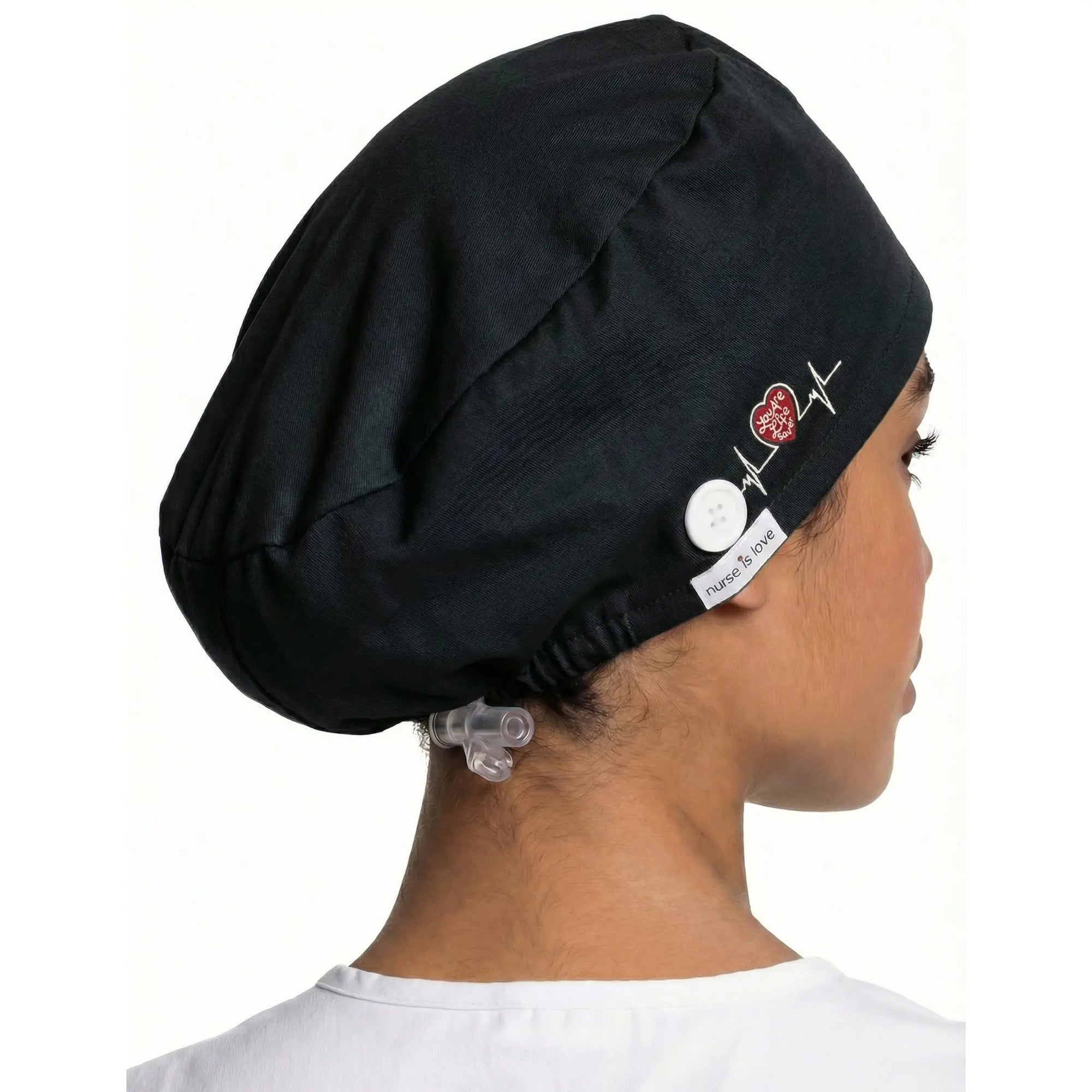Gorro Negro para Enfermeras de Nurse is Love para enfermería y sanidad
