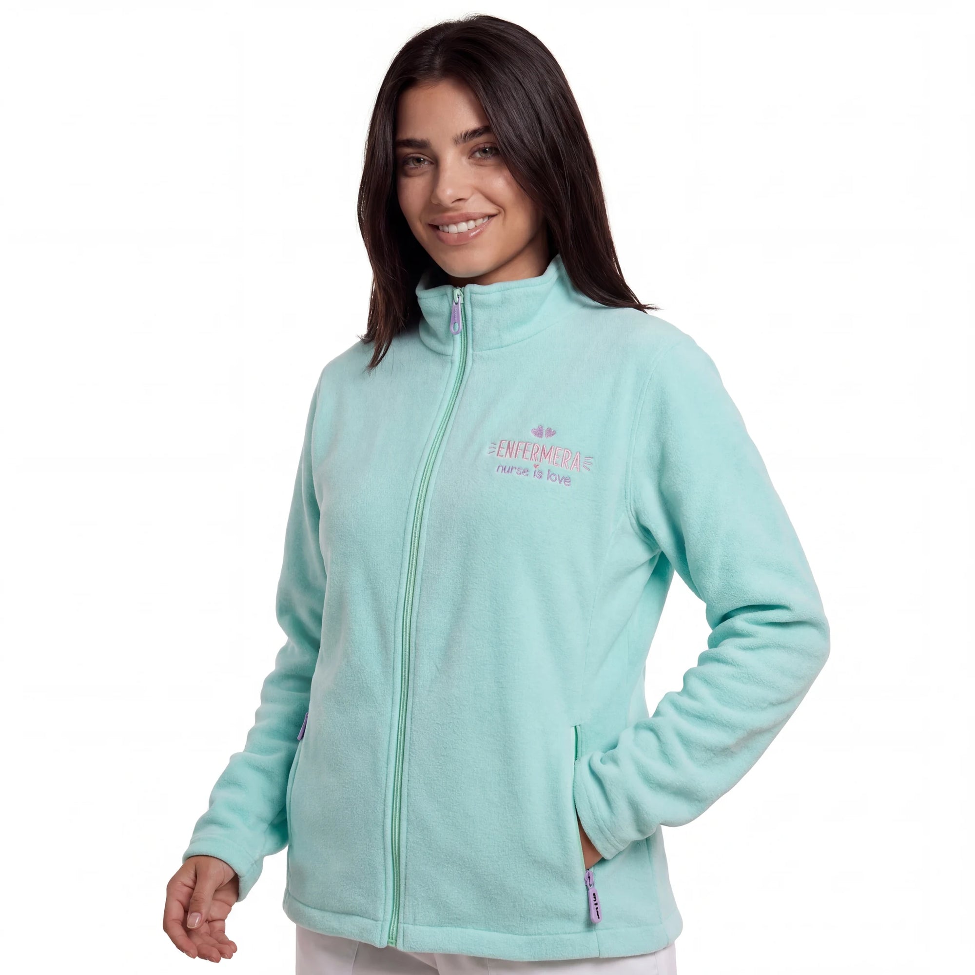 Chaqueta Polar Aqua para Enfermeras de Nurse is Love para enfermería y sanidad