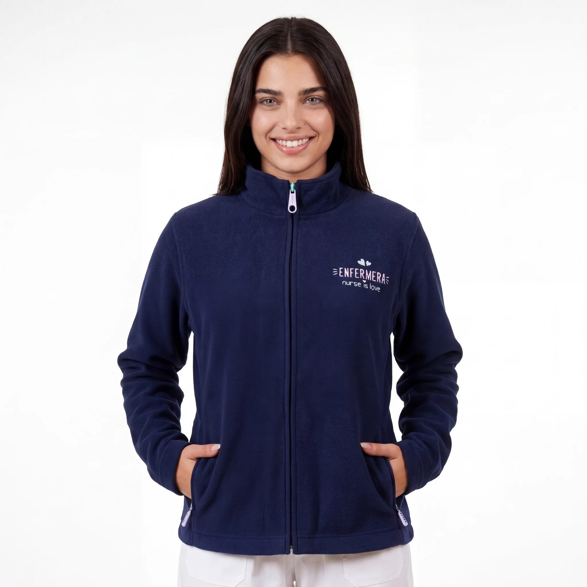 Chaqueta Polar Navy Instrumentos para Enfermeras de Nurse is Love para enfermería y sanidad